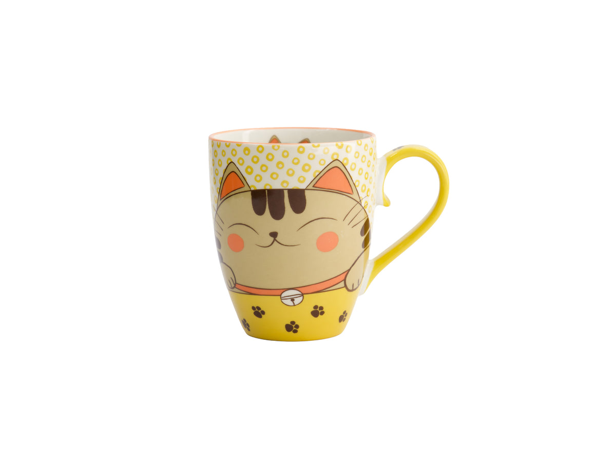 Tokyo Design Mug Mountain Mug 380ML Twin Cat Mustard Gift Boxed