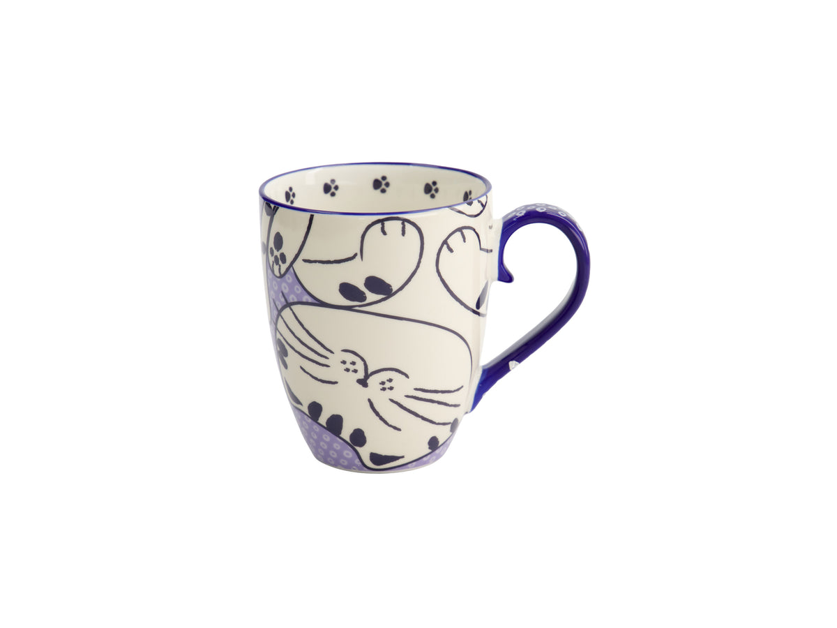 Tokyo Design Mug Mountain Mug 380ML Chubby Cat Blue Gift Boxed