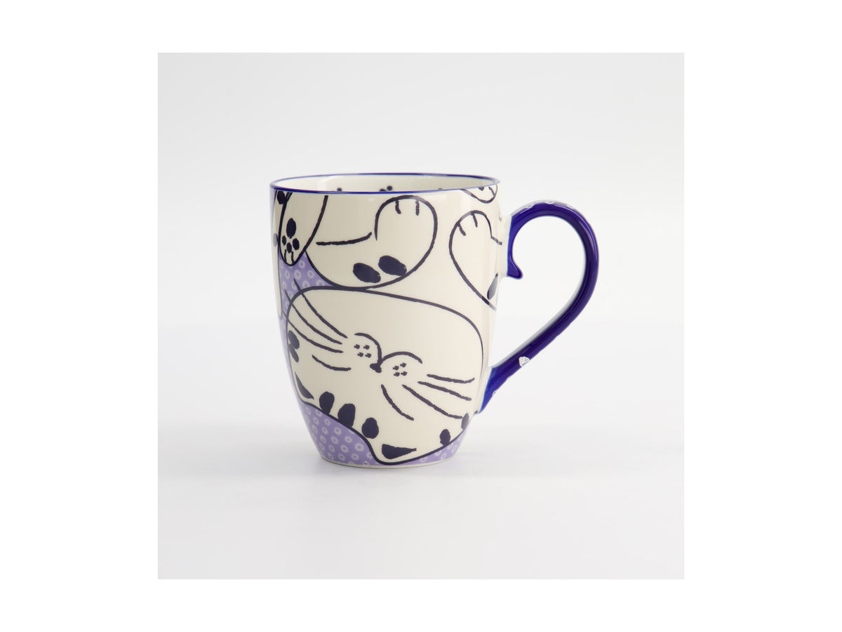 Tokyo Design Mug Mountain Mug 380ML Chubby Cat Blue Gift Boxed