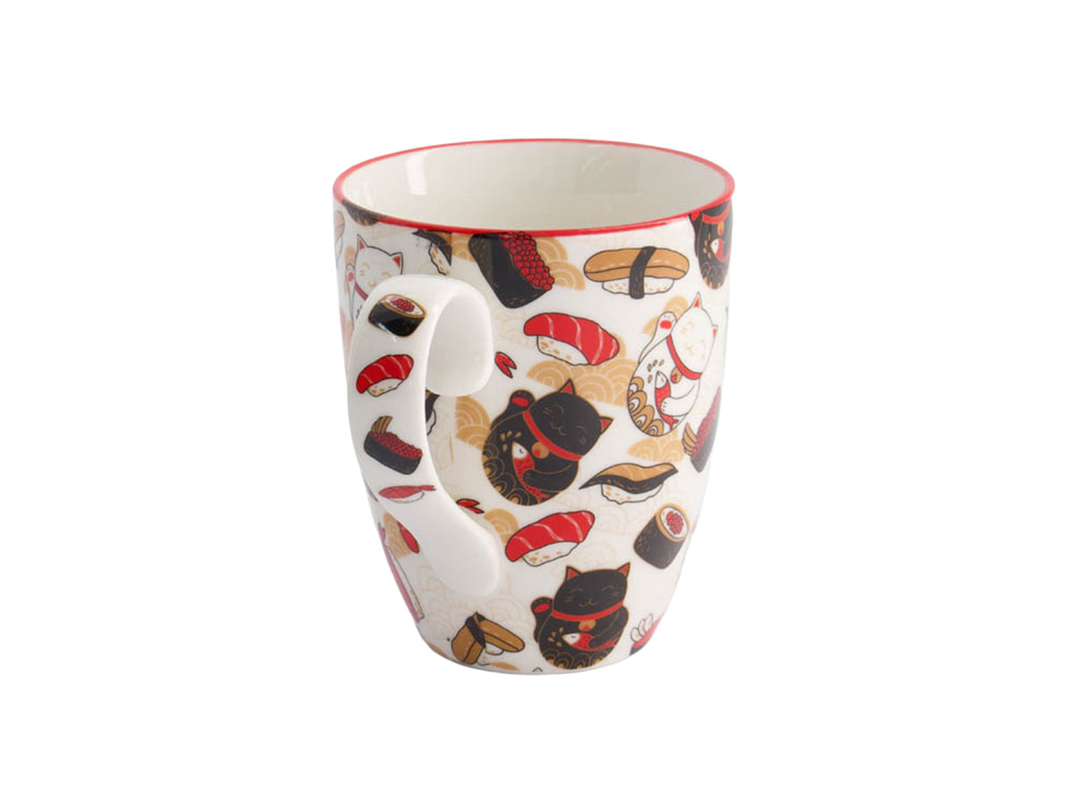 Tokyo Design Mug Mountain Mug 380ML Cat & Sushi White Gift Boxed