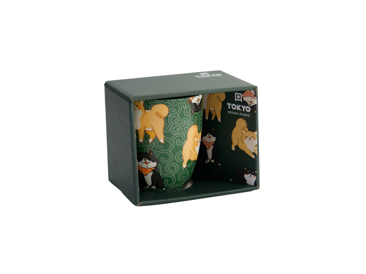 Tokyo Design Mug Mountain Mug 380ML Shiba Dog Green Gift Boxed