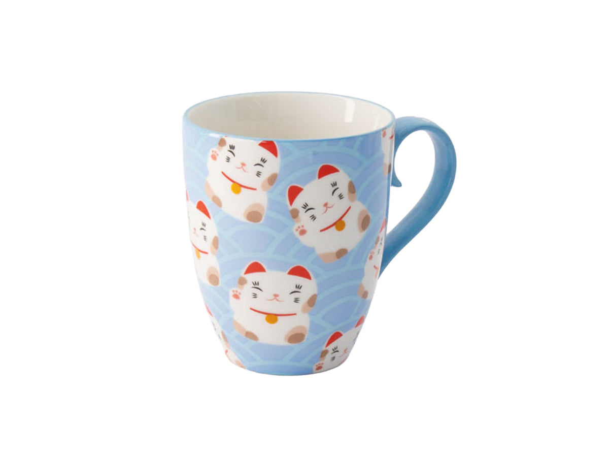 Tokyo Design Mug Mountain Mug 380ML White & Blue Cat Gift Boxed