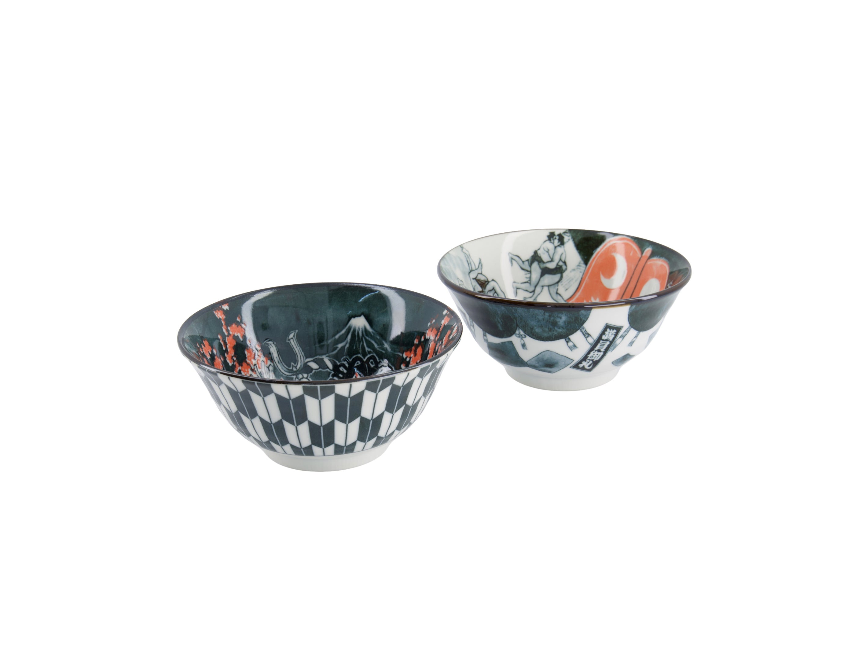 Tokyo Design Asakusa Tayo Bowl 2pc With Chopsticks Kabuki - Gift Boxed