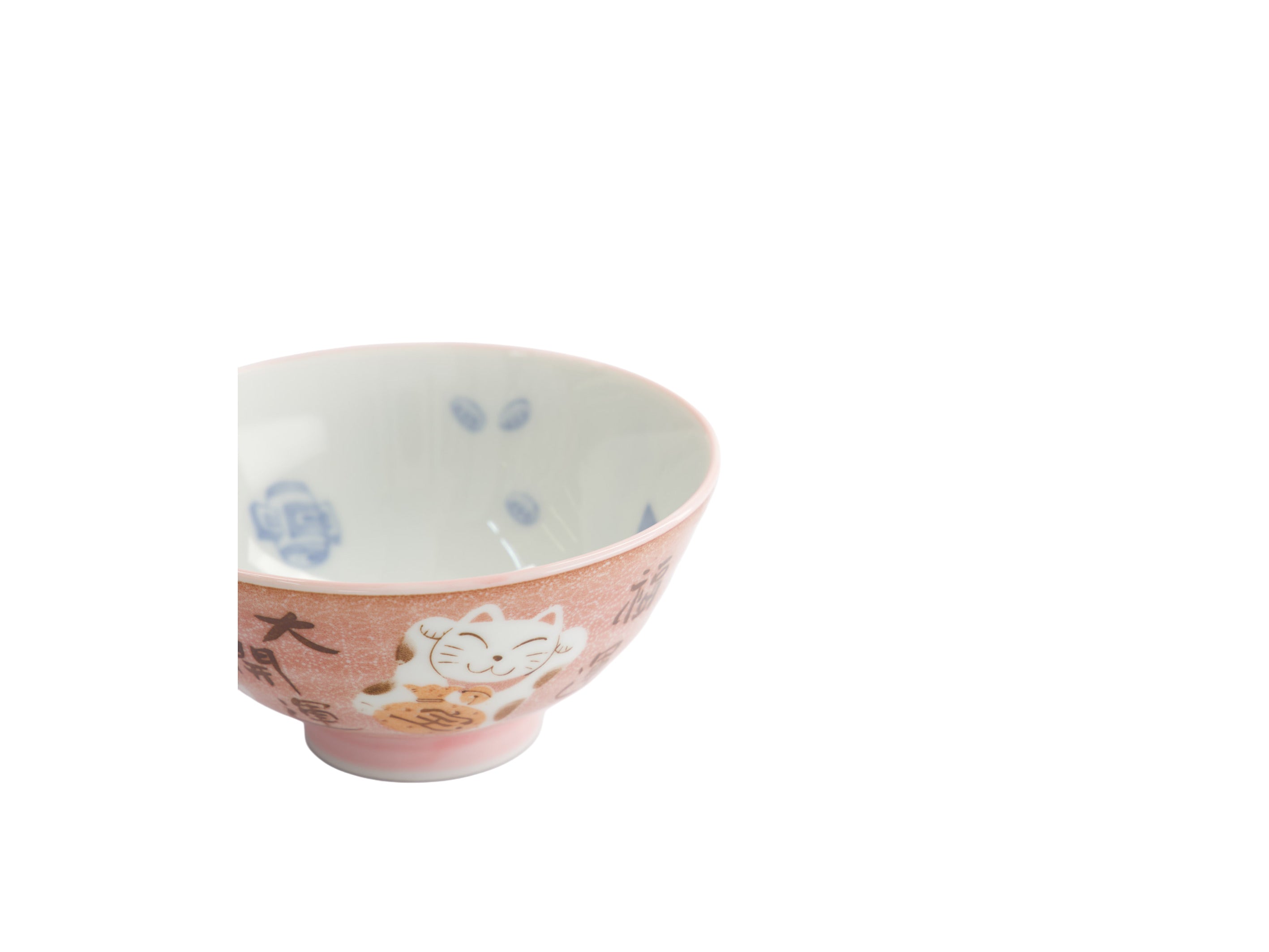 Tokyo Design Kawaii Rice Bowl 11.5x6cm Cat Neko - Fortune Pink