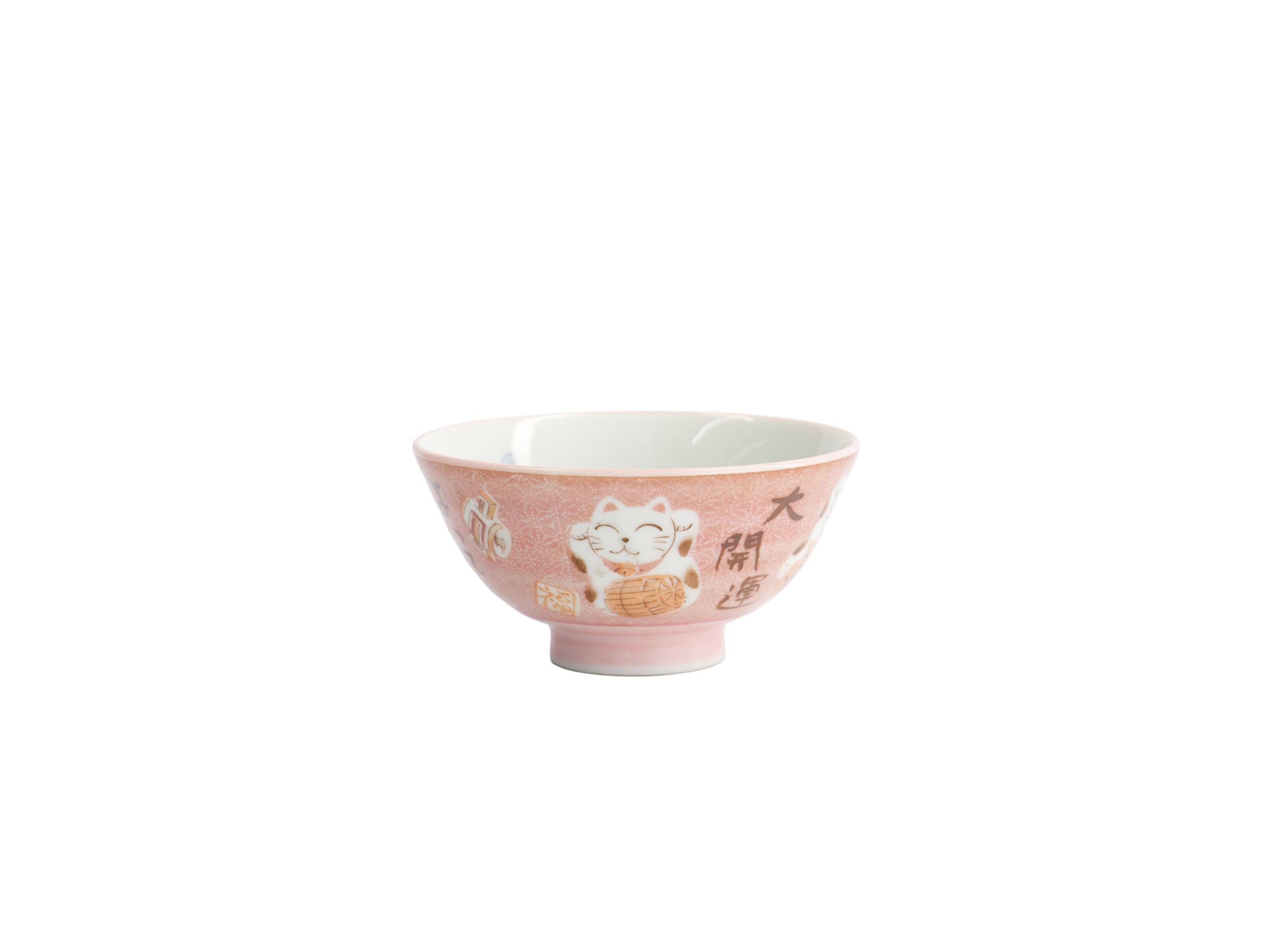 Tokyo Design Kawaii Rice Bowl 11.5x6cm Cat Neko - Fortune Pink