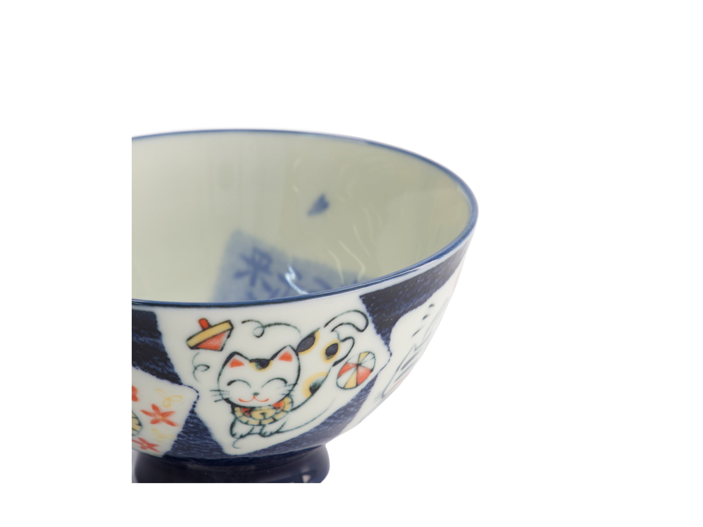 Tokyo Design Kawaii Rice Bowl 11.5x6cm Cat Neko - Card Blue