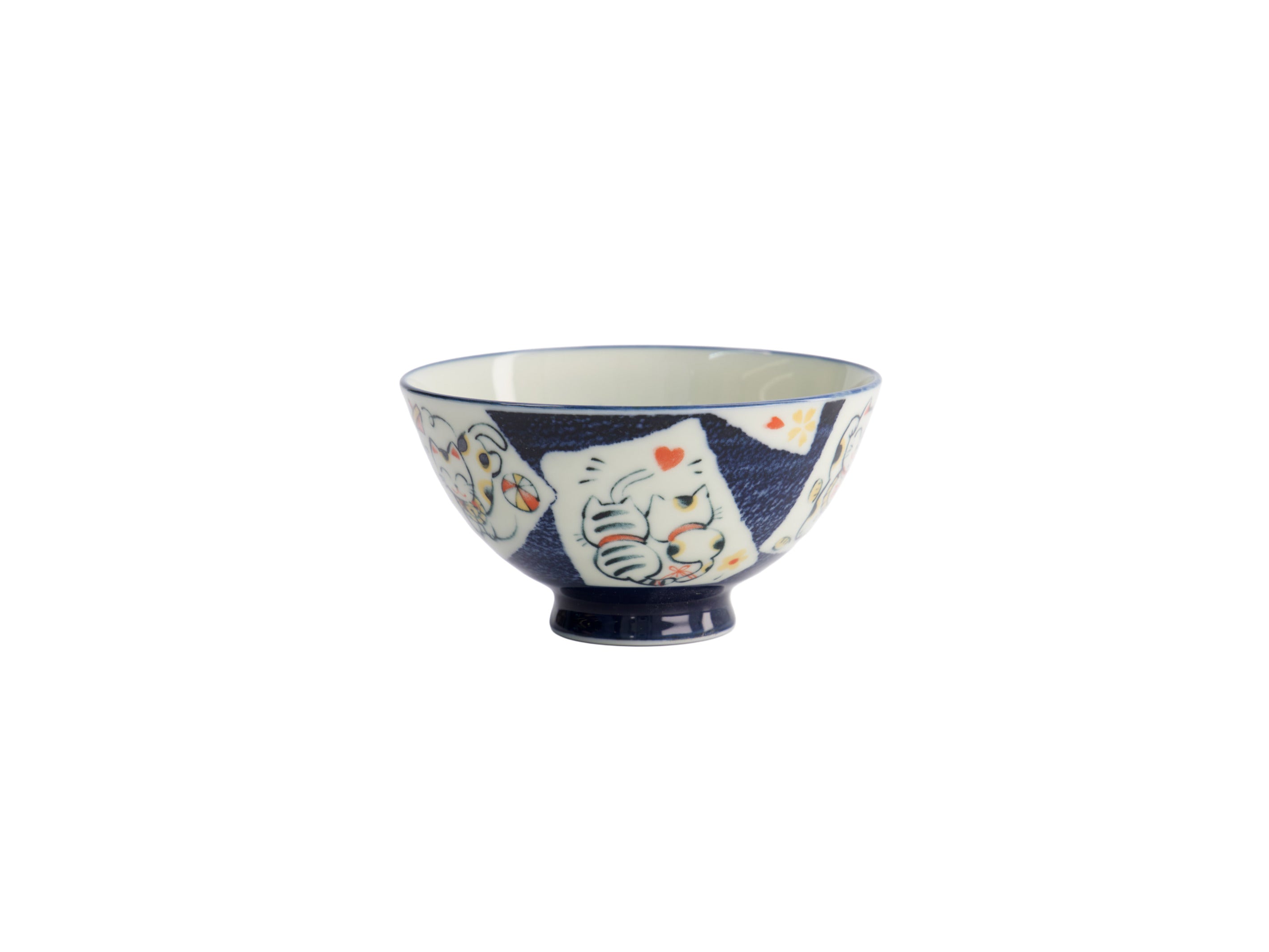 Tokyo Design Kawaii Rice Bowl 11.5x6cm Cat Neko - Card Blue