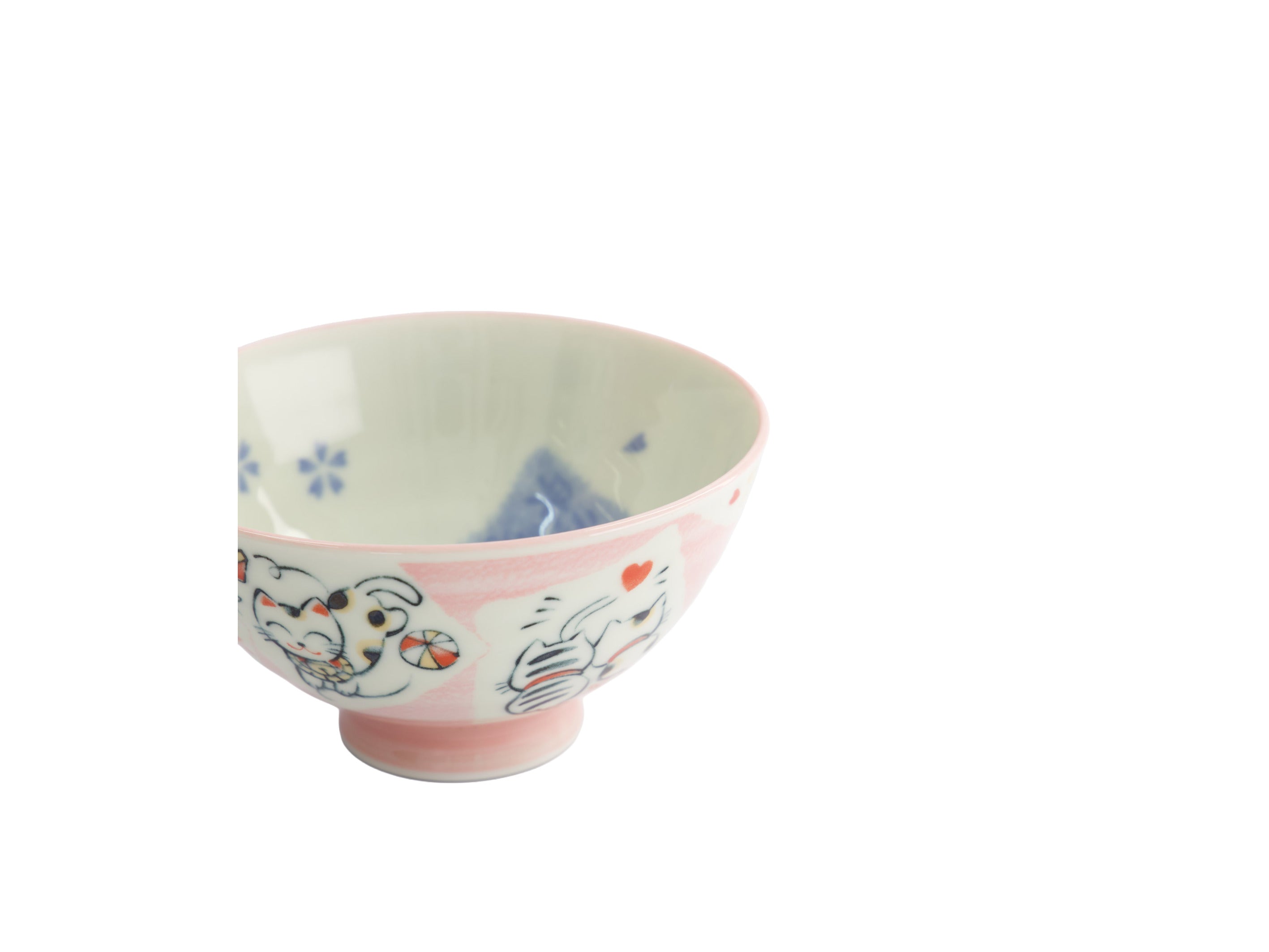 Tokyo Design Kawaii Rice Bowl 11.5x6cm Cat Neko - Card Pink