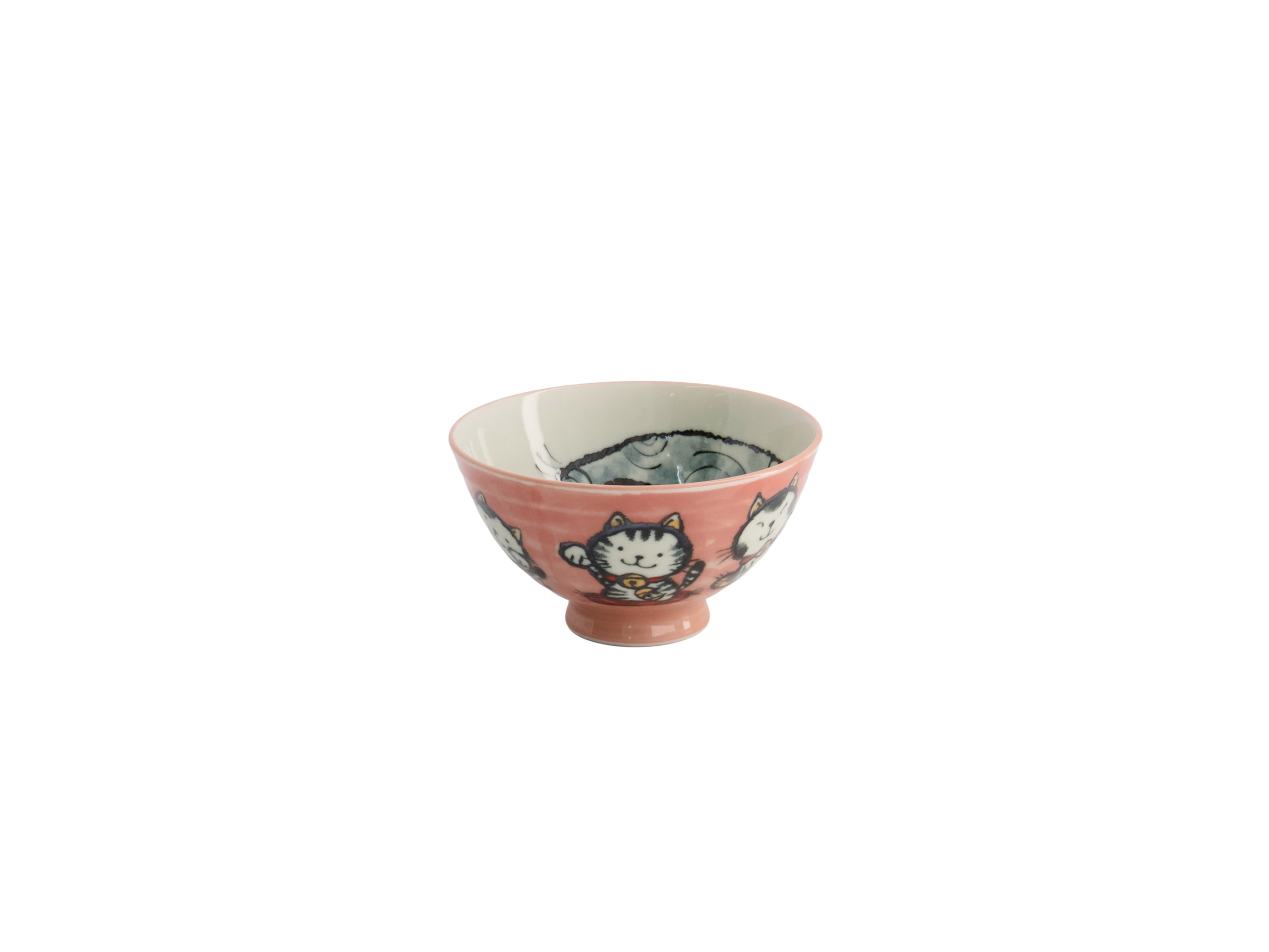Tokyo Design Kawaii Rice Bowl 11.5x6cm Cat Neko - Meow Pink