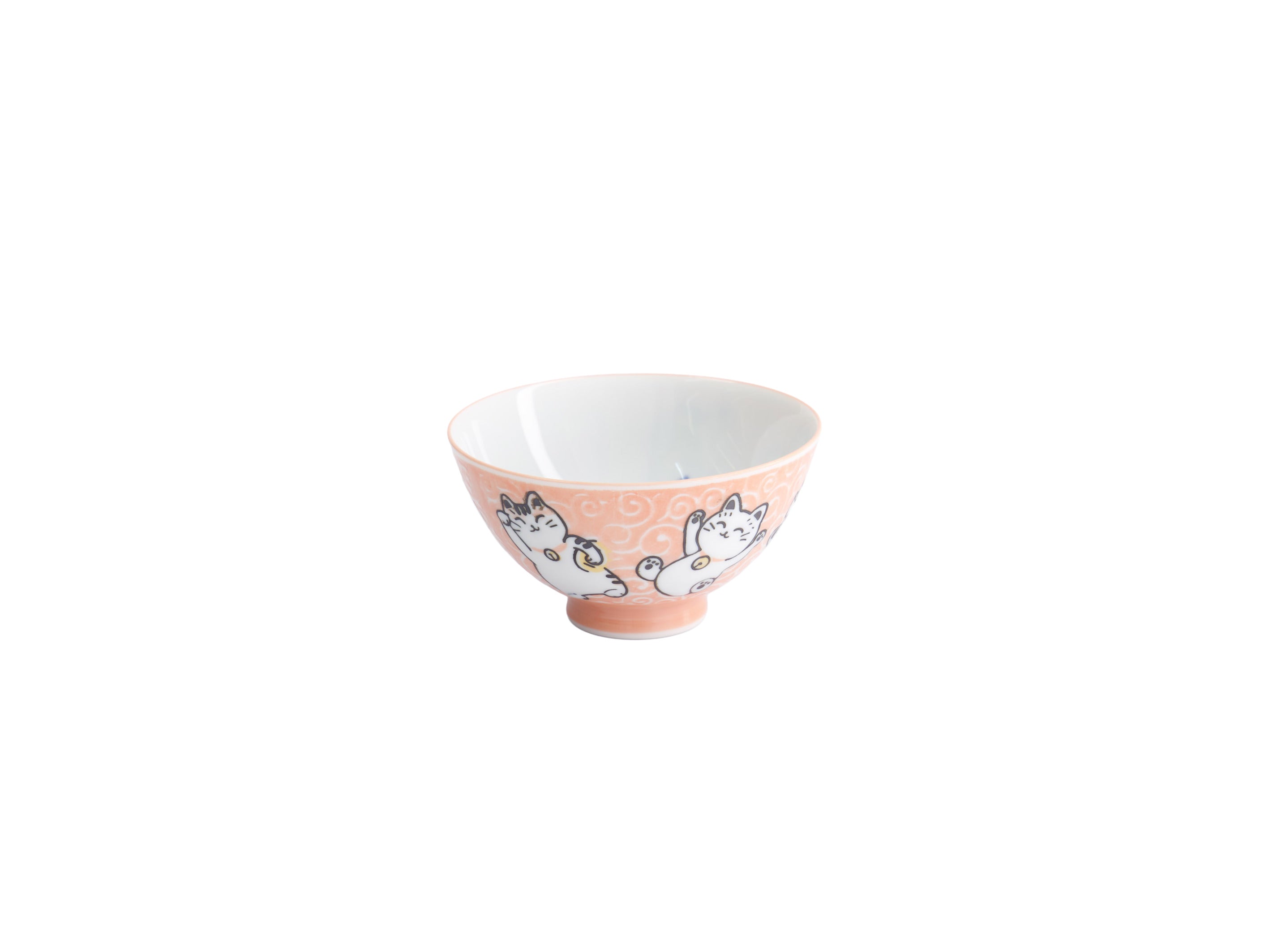 Tokyo Design Kawaii Rice Bowl 11.5x6cm Cat Neko - Fish Pink