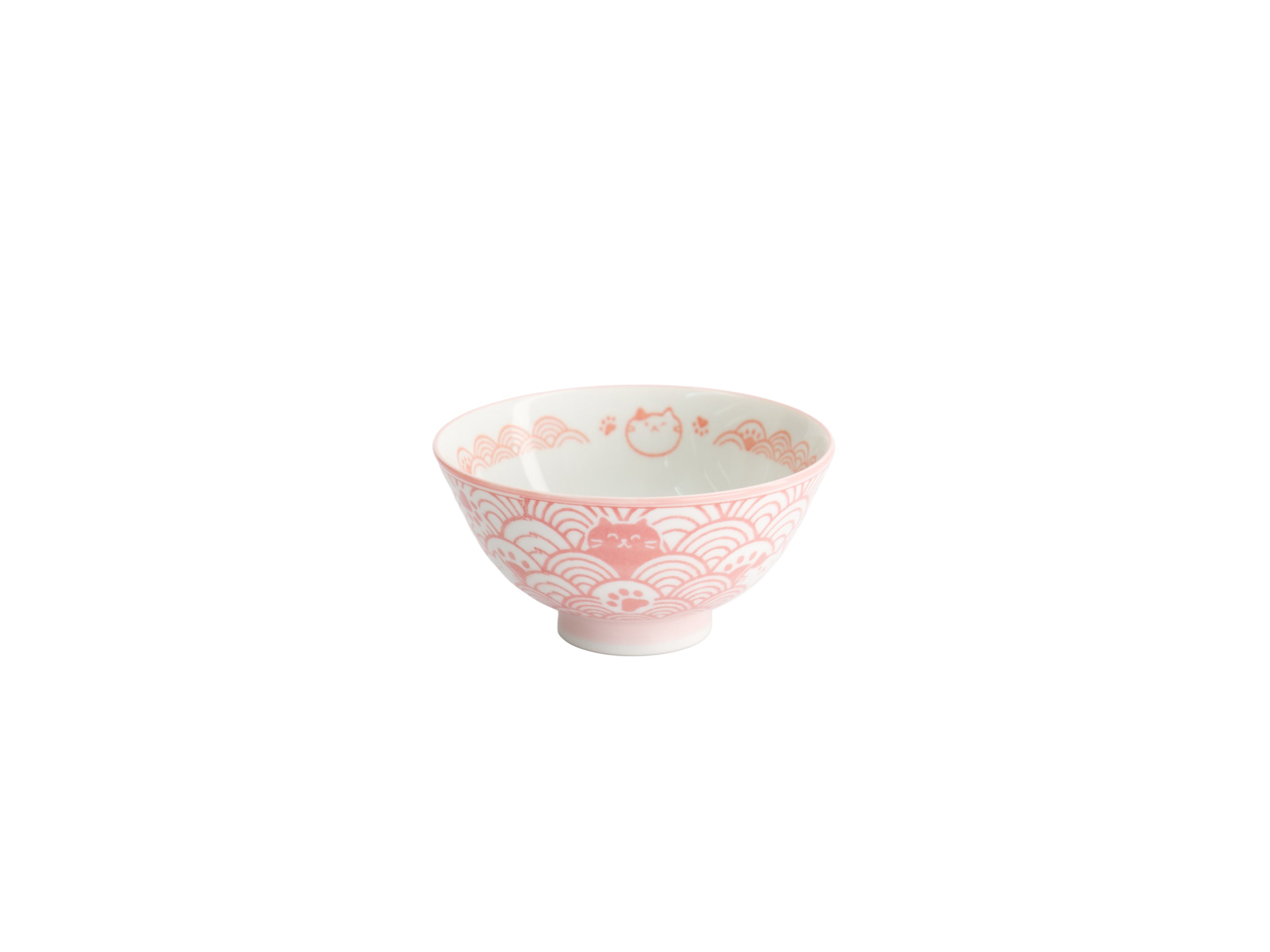 Tokyo Design Kawaii Rice Bowl 11.5x6cm Cat Neko - Nami Pink