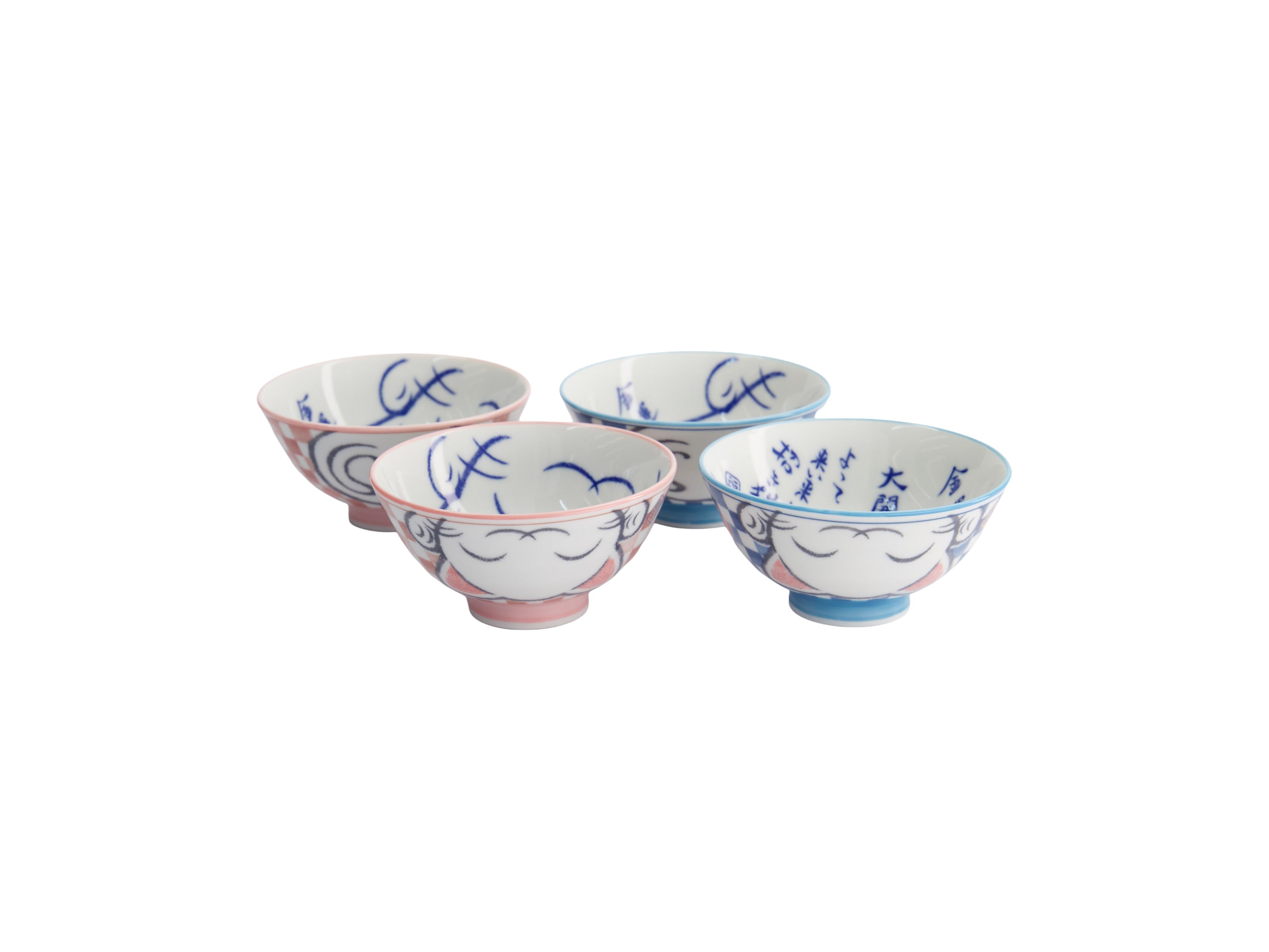 Tokyo Design Kawaii Neko Cat Set of 4 Bowls 11x6cm Gift Boxed - White