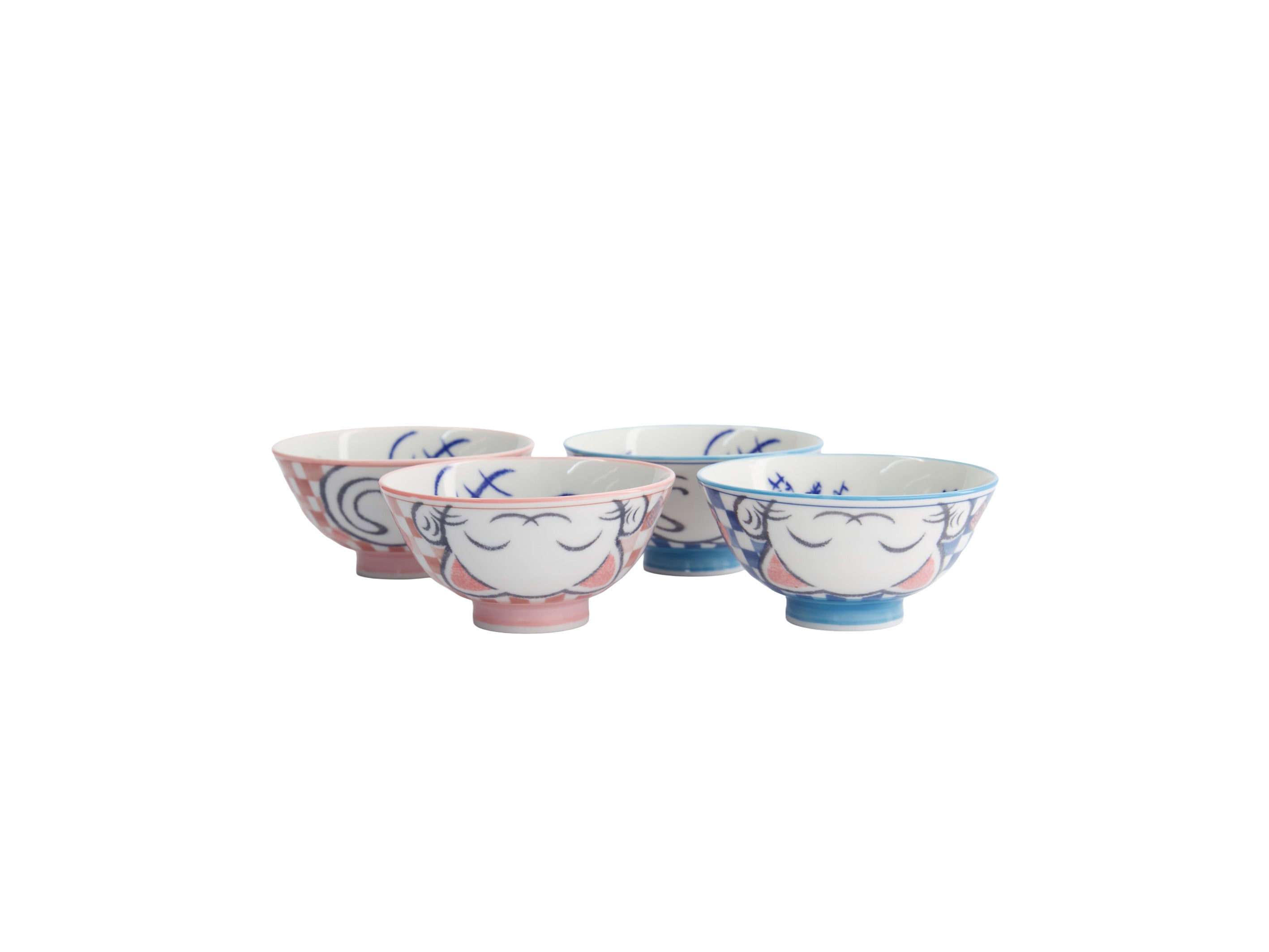 Tokyo Design Kawaii Neko Cat Set of 4 Bowls 11x6cm Gift Boxed - White