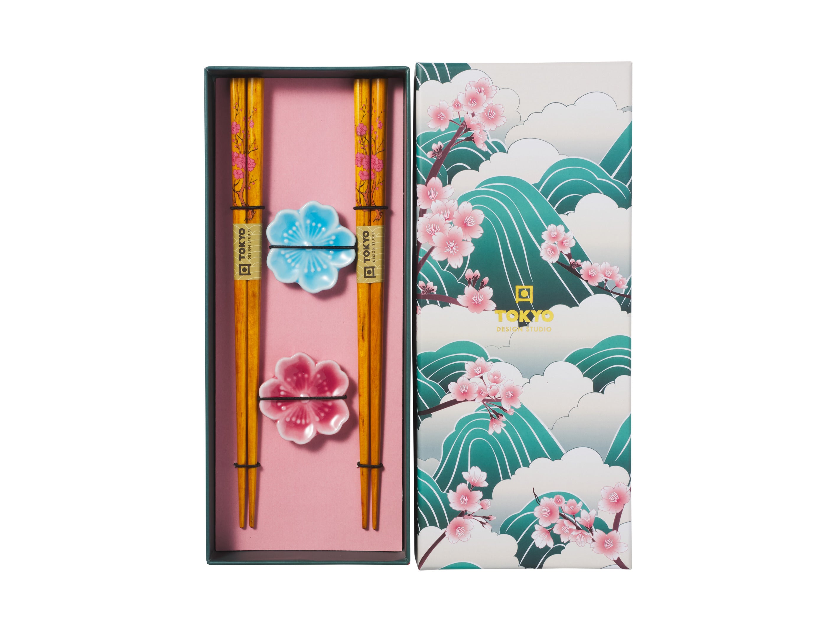 Tokyo Design Chopstick Fujisakura Chopsticks with Rest 4pc Gift Boxed Assorted