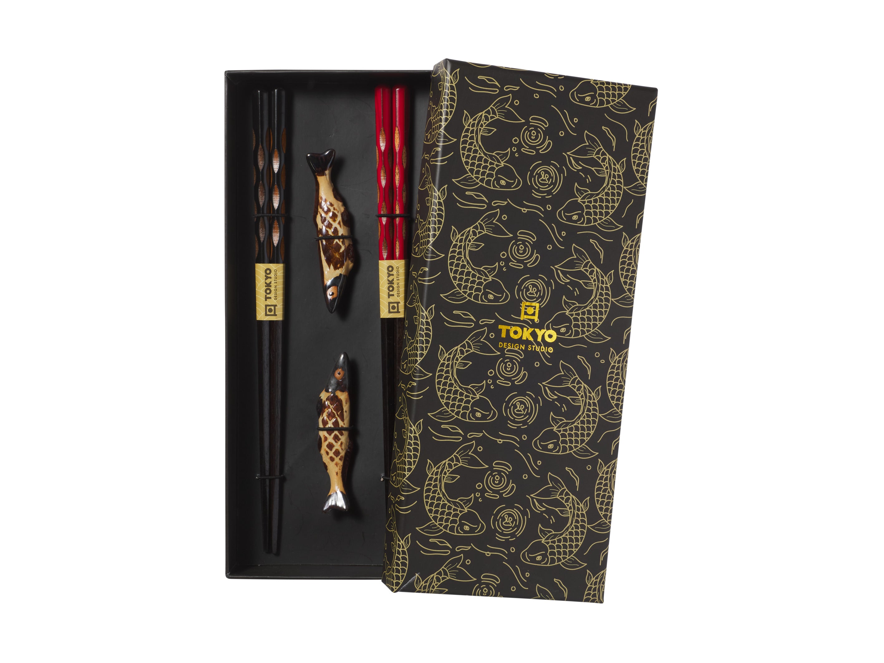 Tokyo Design Chopstick Sardine Chopsticks with Rest 4pc Gift Boxed