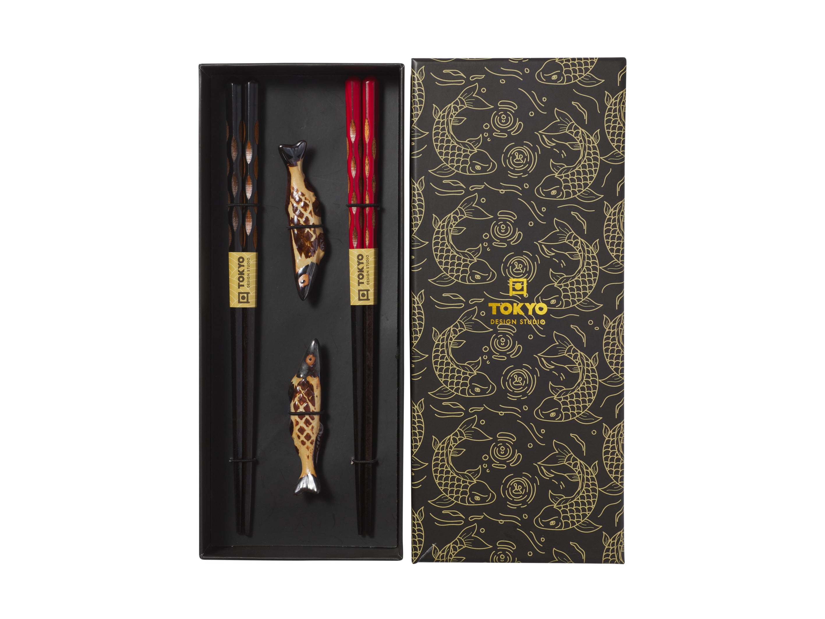Tokyo Design Chopstick Sardine Chopsticks with Rest 4pc Gift Boxed