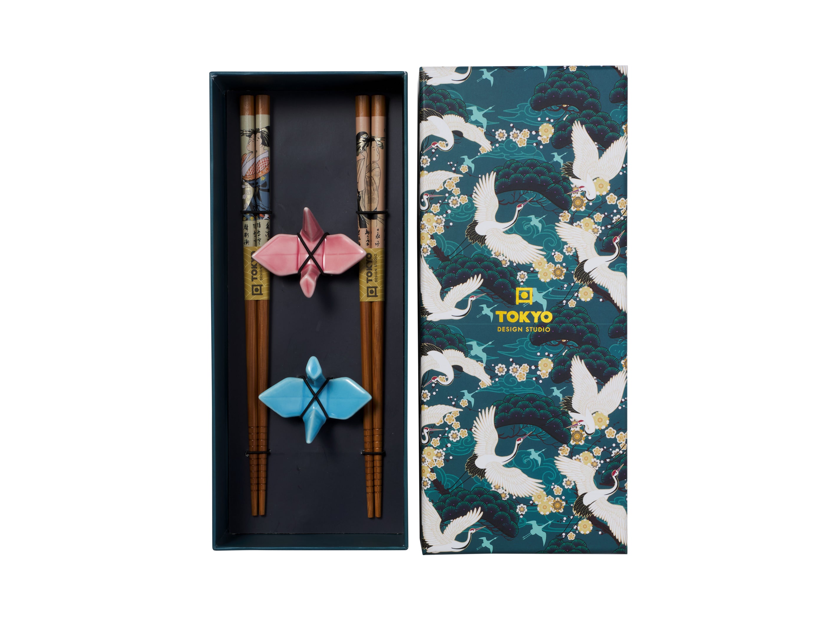 Tokyo Design Chopstick Blow Fish Chopsticks with Rest 4pc Gift Boxed Assorted