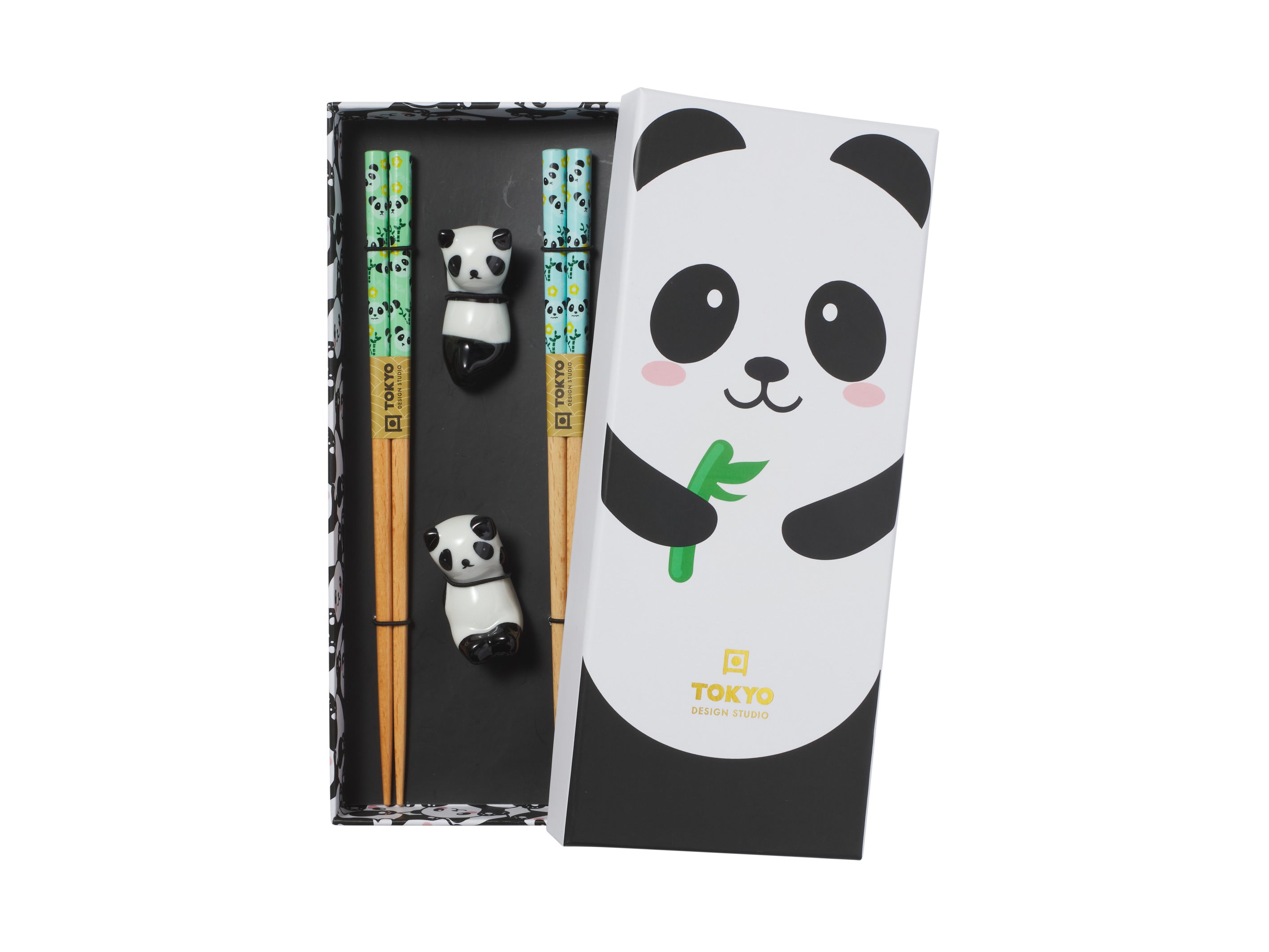 Tokyo Design Chopstick Panda Chopsticks with Rest 4pc Gift Boxed Assorted