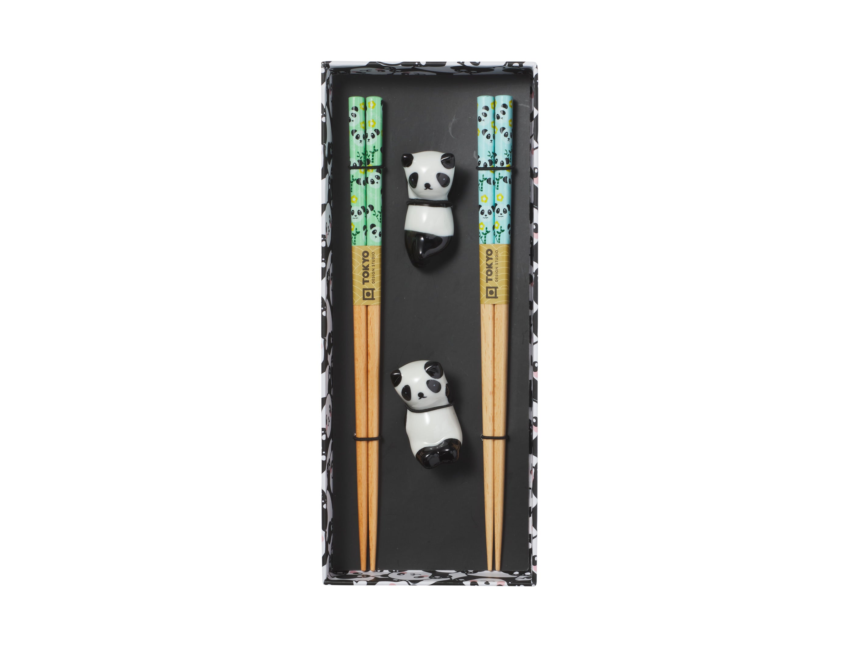 Tokyo Design Chopstick Panda Chopsticks with Rest 4pc Gift Boxed Assorted