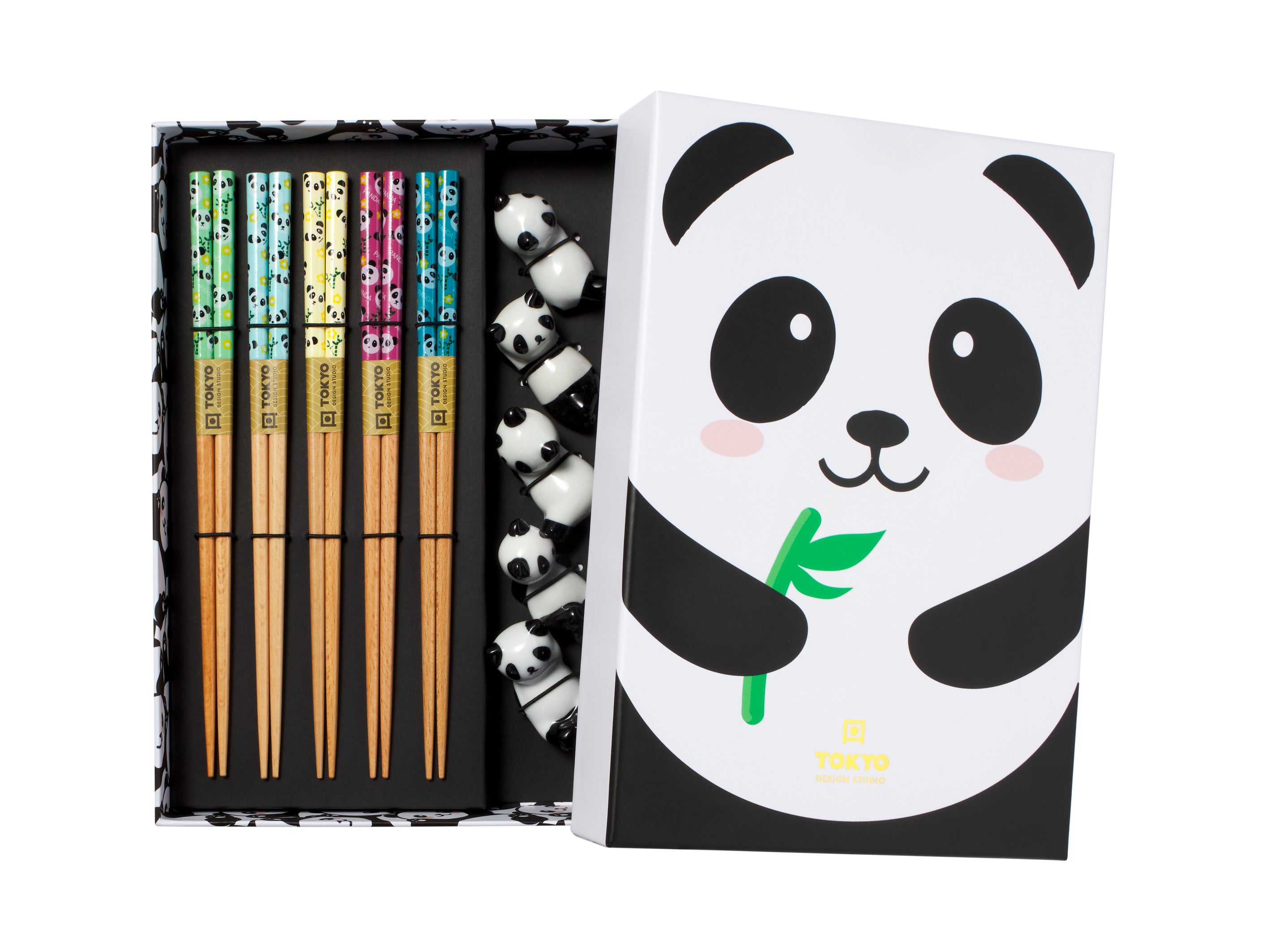 Tokyo Design Chopstick Panda Chopsticks with Rest 10pc Gift Boxed Assorted