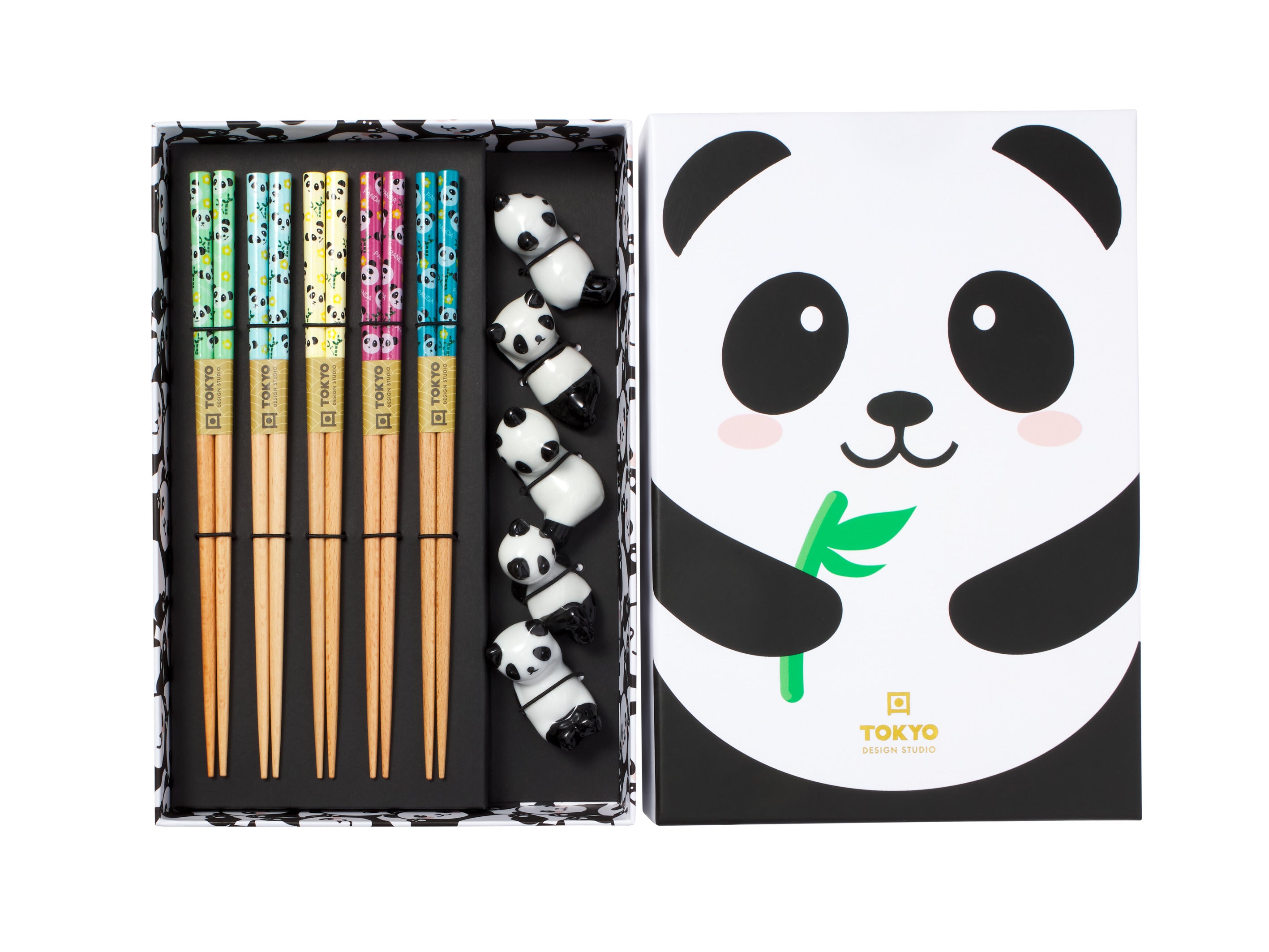 Tokyo Design Chopstick Panda Chopsticks with Rest 10pc Gift Boxed Assorted