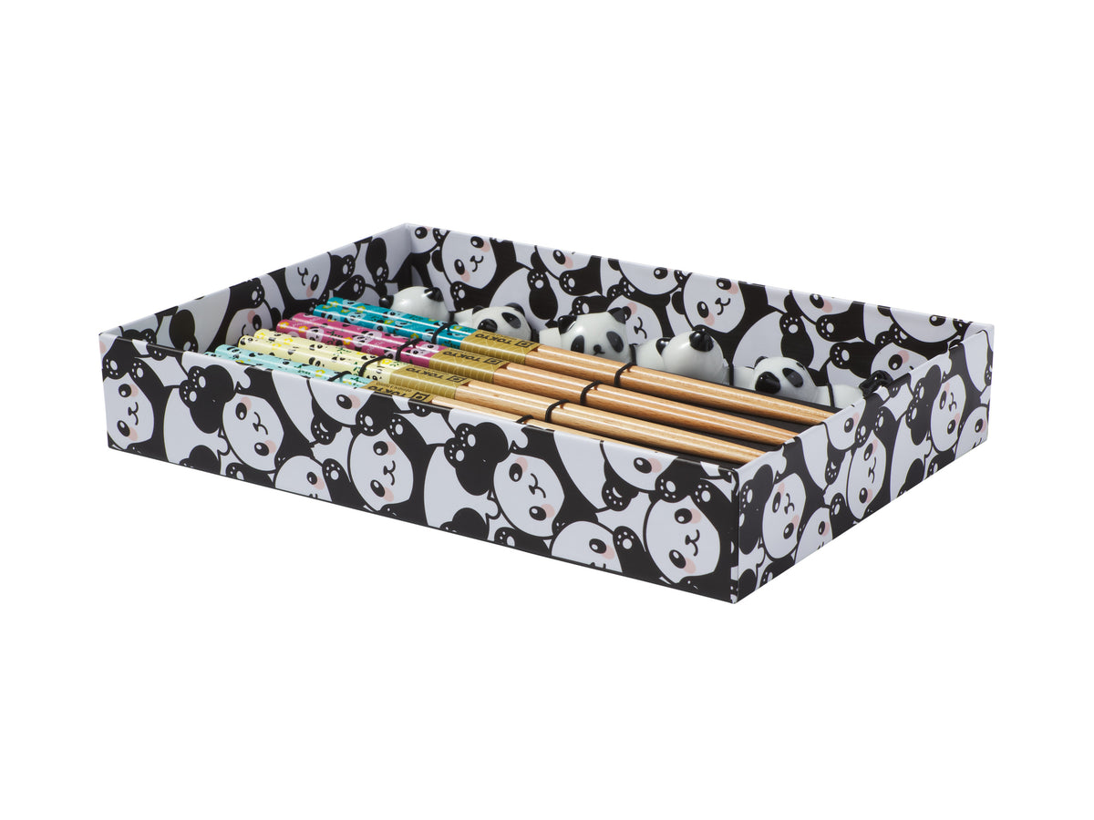 Tokyo Design Chopstick Panda Chopsticks with Rest 10pc Gift Boxed Assorted