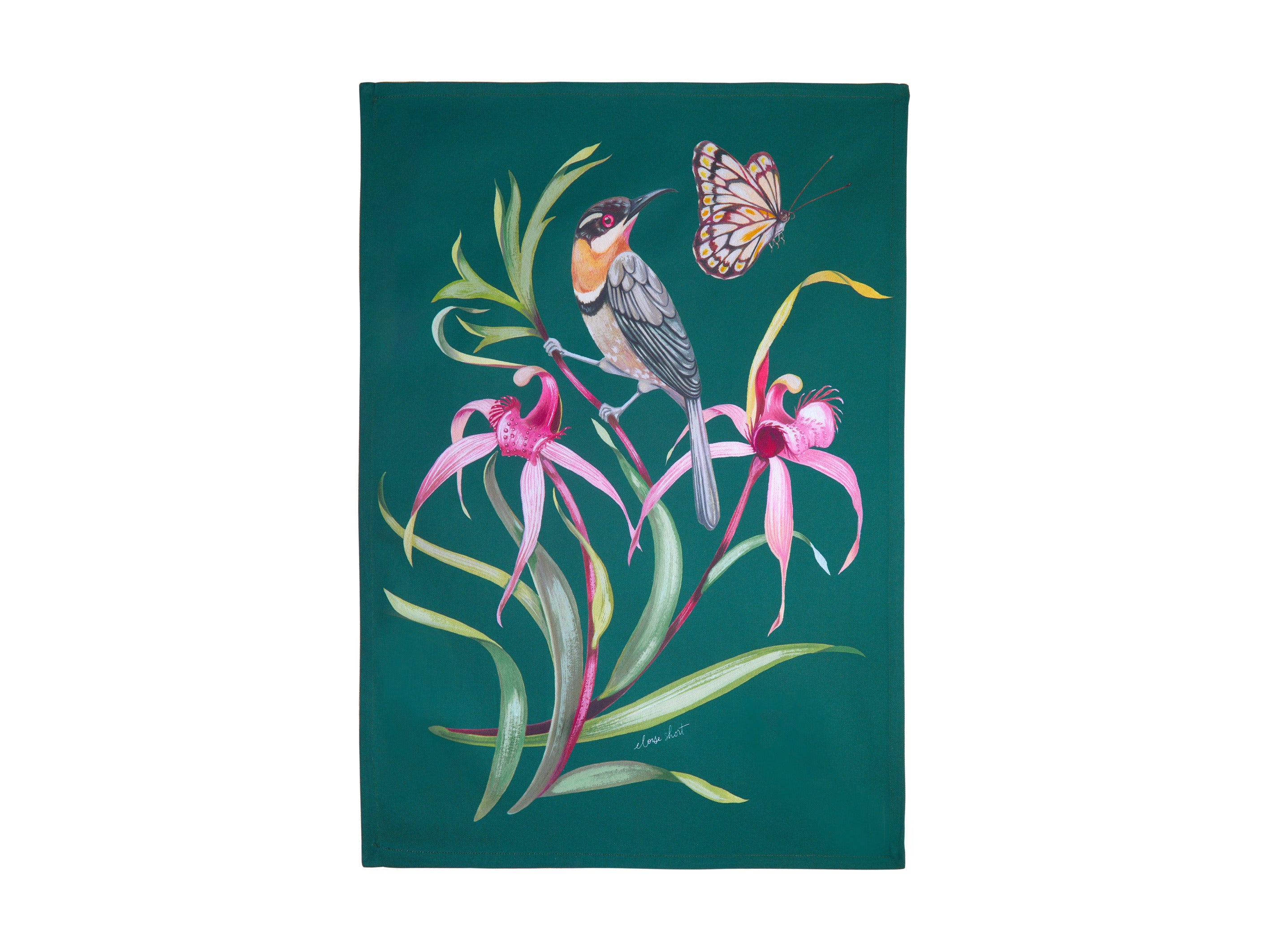 Maxwell & Williams Eloise Short Lyric Tea Towel 50x70cm - Spinebill Honeyeater