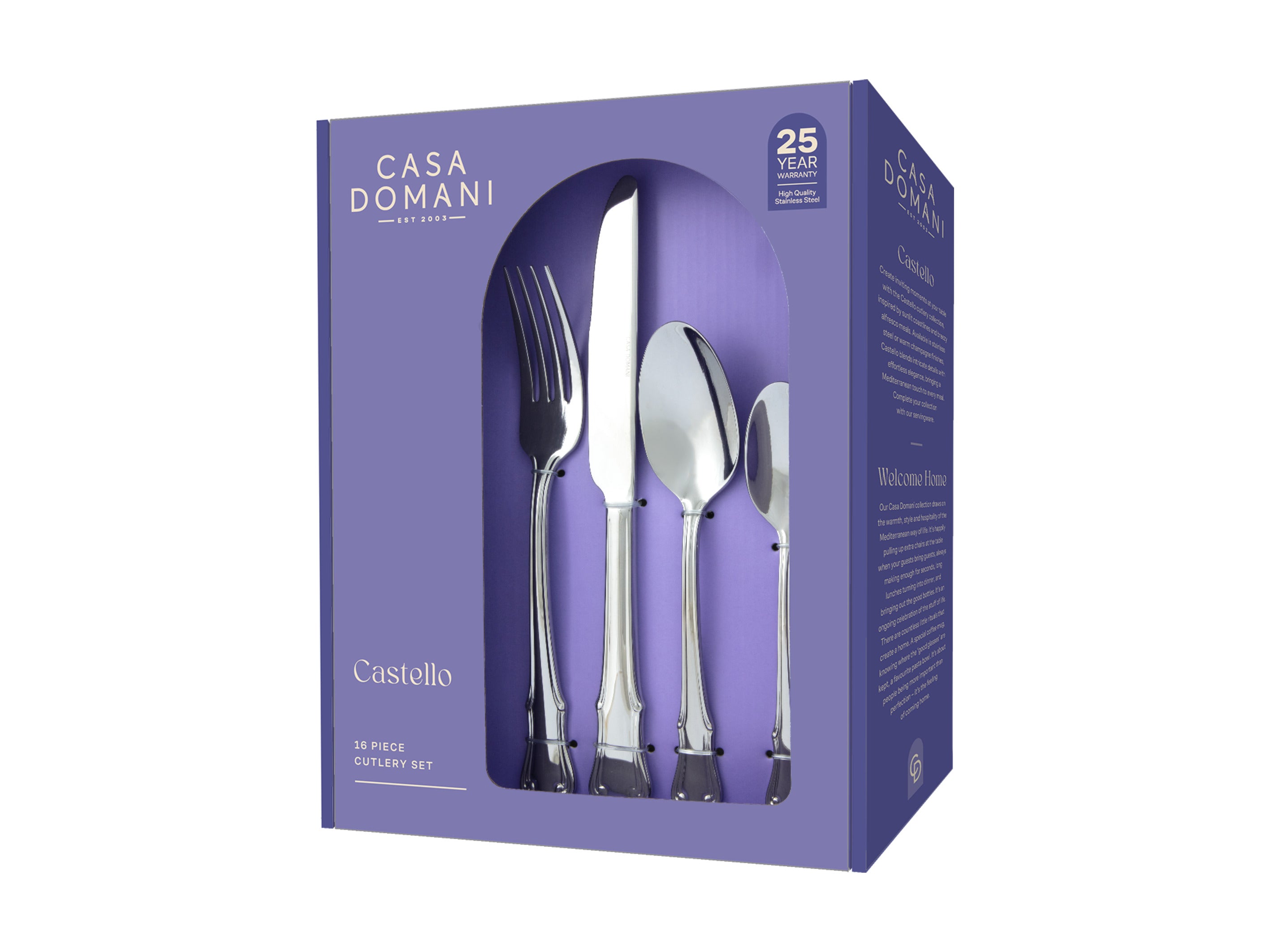Casa Domani Castello Cutlery Set 16pc - Stainless Steel