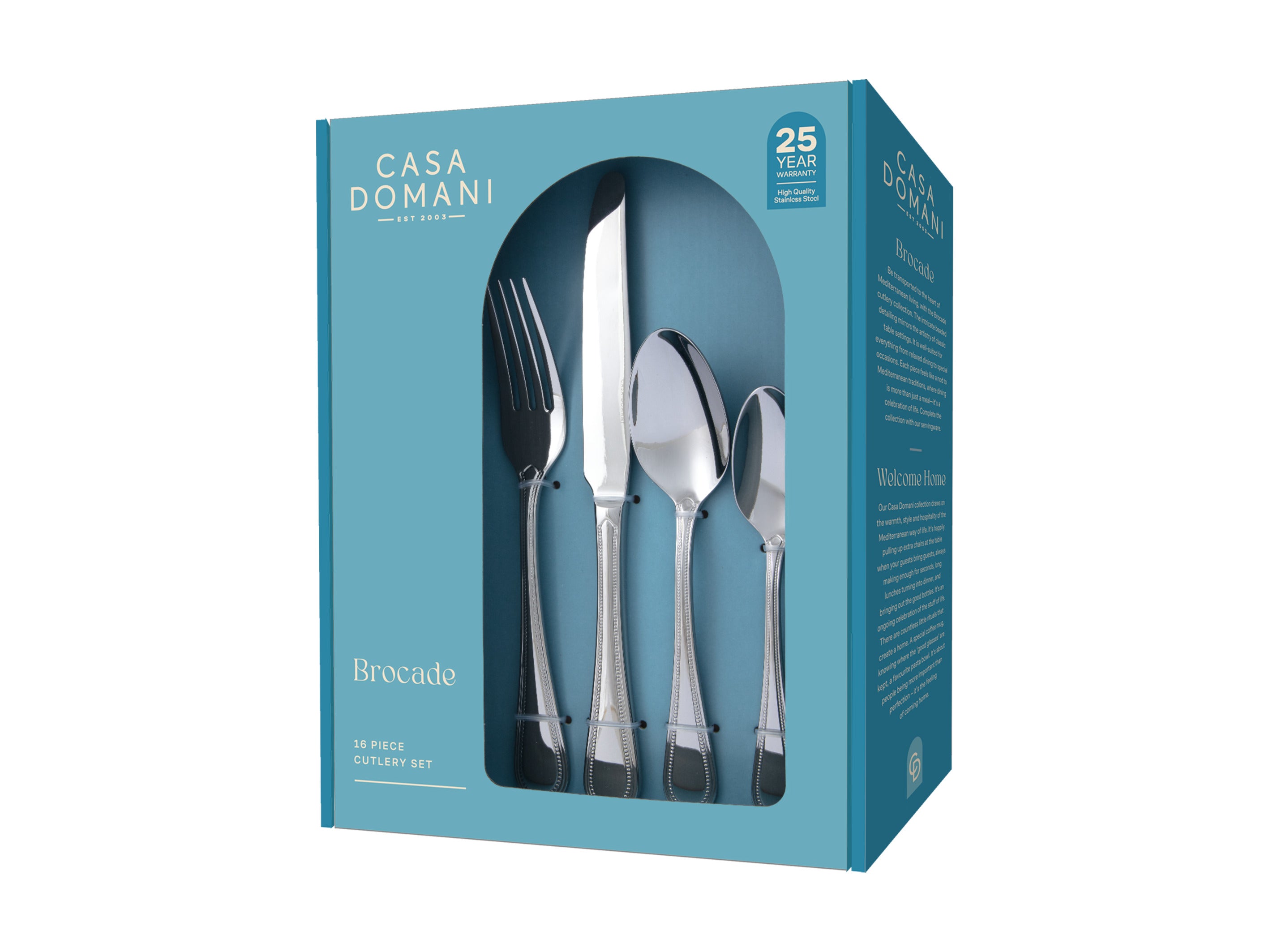 Casa Domani Brocade Cutlery Set 16pc - Stainless Steel