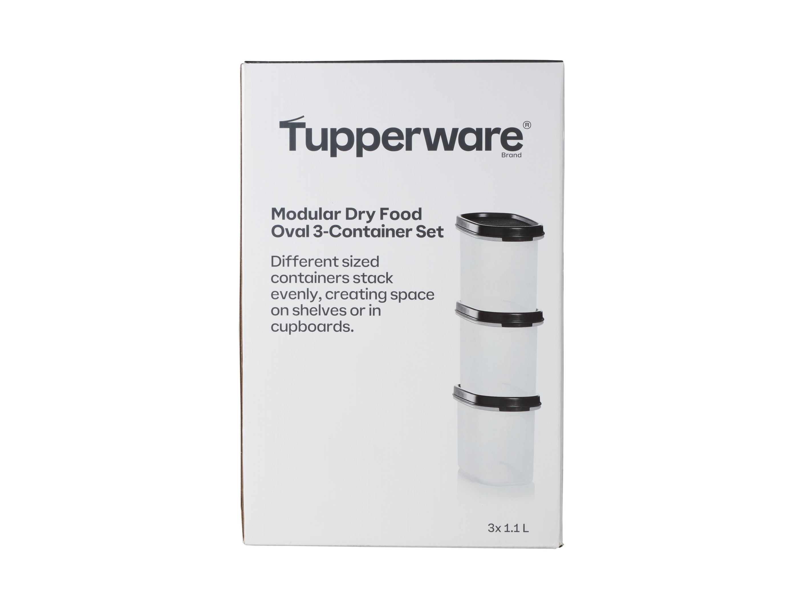 Tupperware Modular Oval Dry Food Container Set of 3 - Gift Boxed