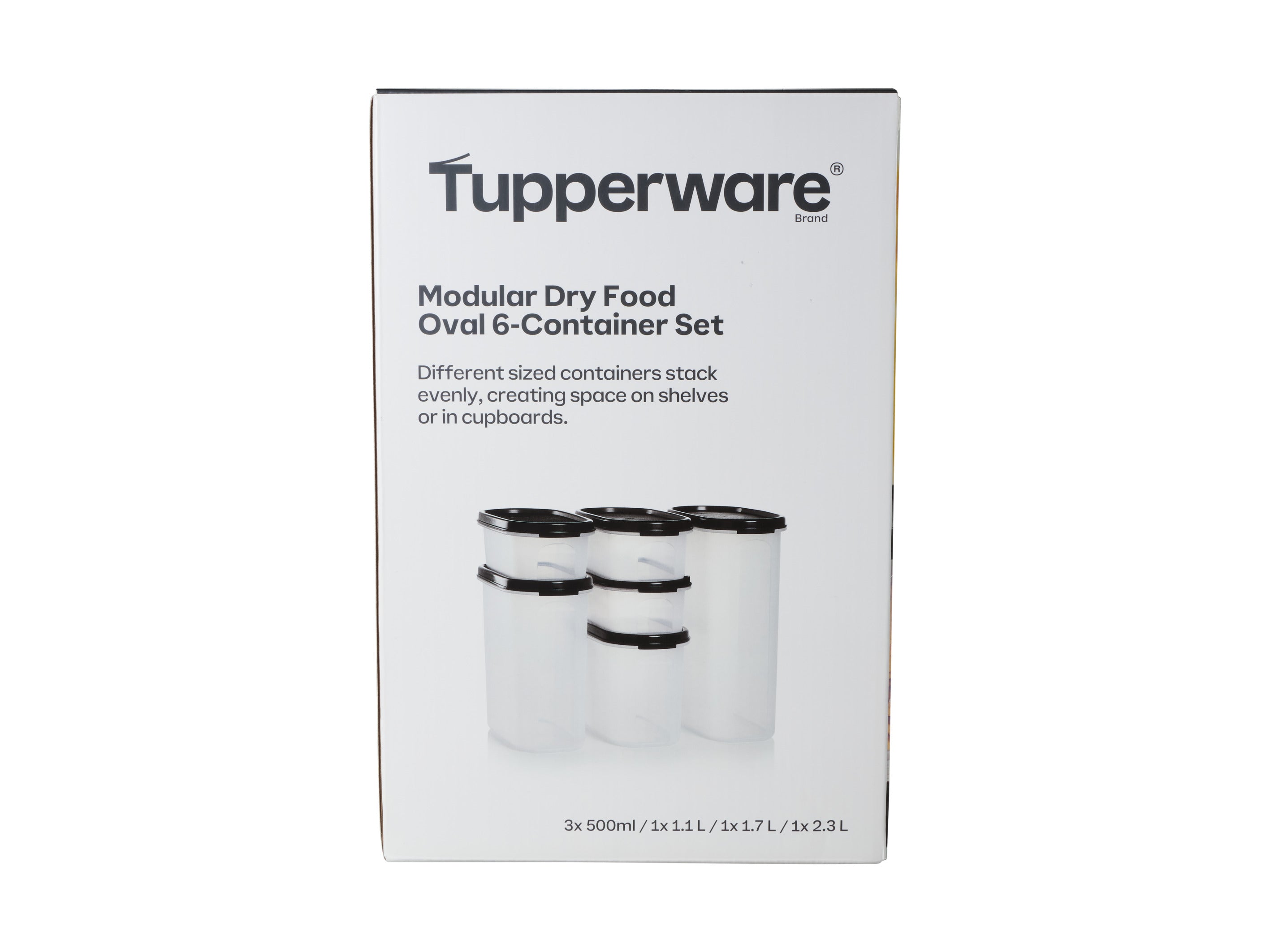 Tupperware Modular Oval Dry Food Container Set of 6 - Gift Boxed