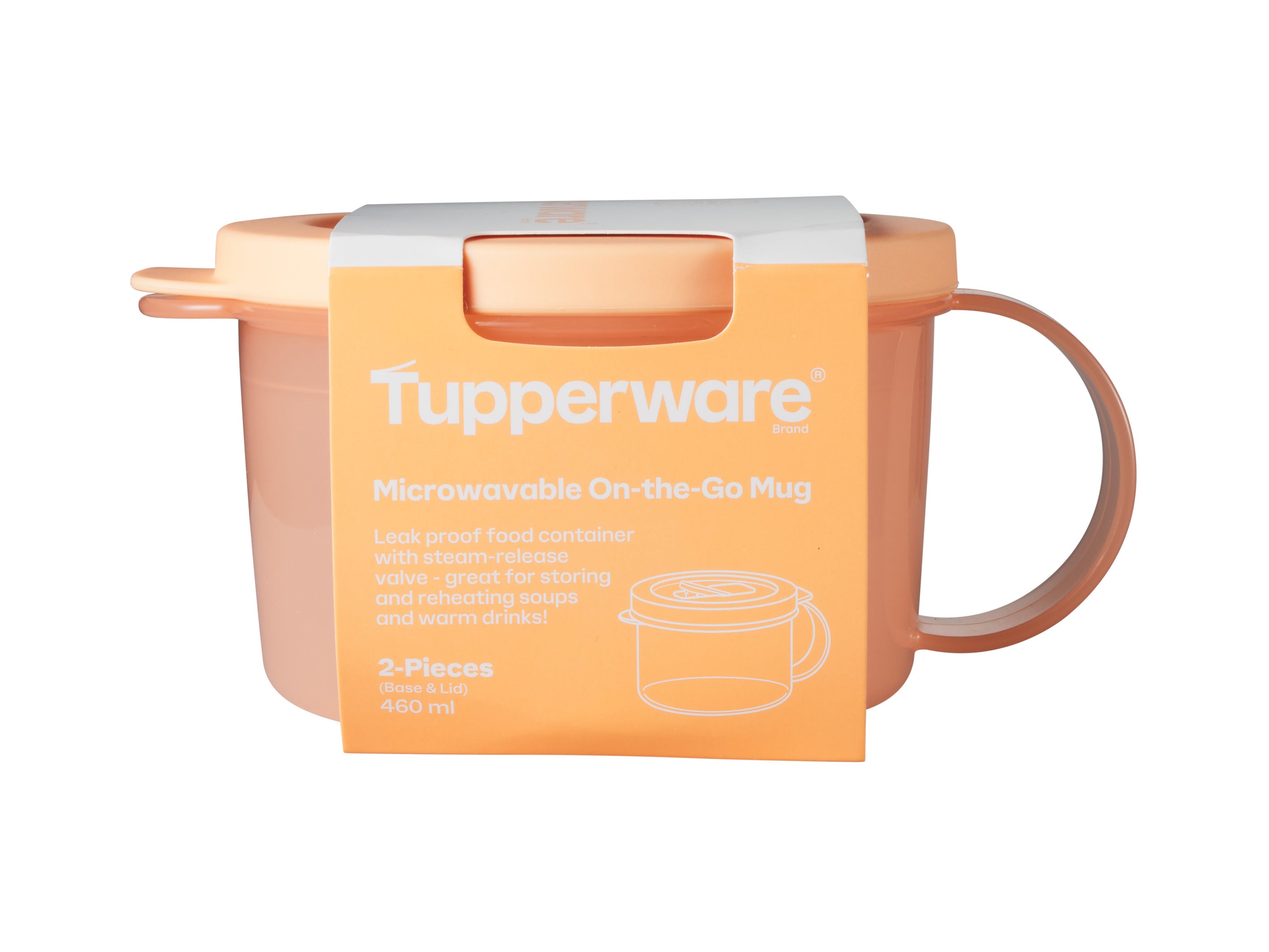 Tupperware Microwavable On-The-Go Mug 460ml - Orange