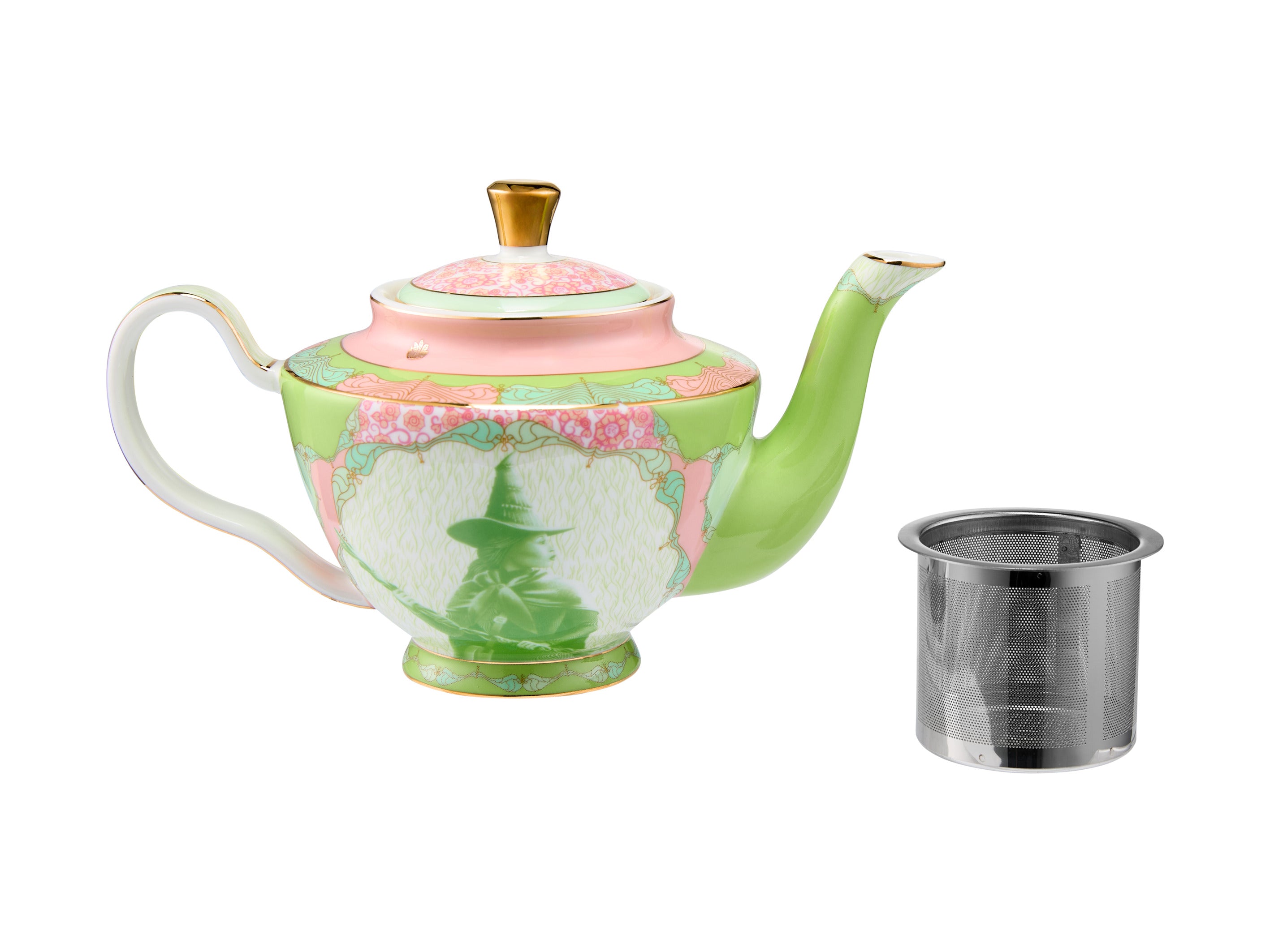 Maxwell & Williams Wicked Pink Goes Good With Green Teapot With Infuser 500ML - Elphaba
