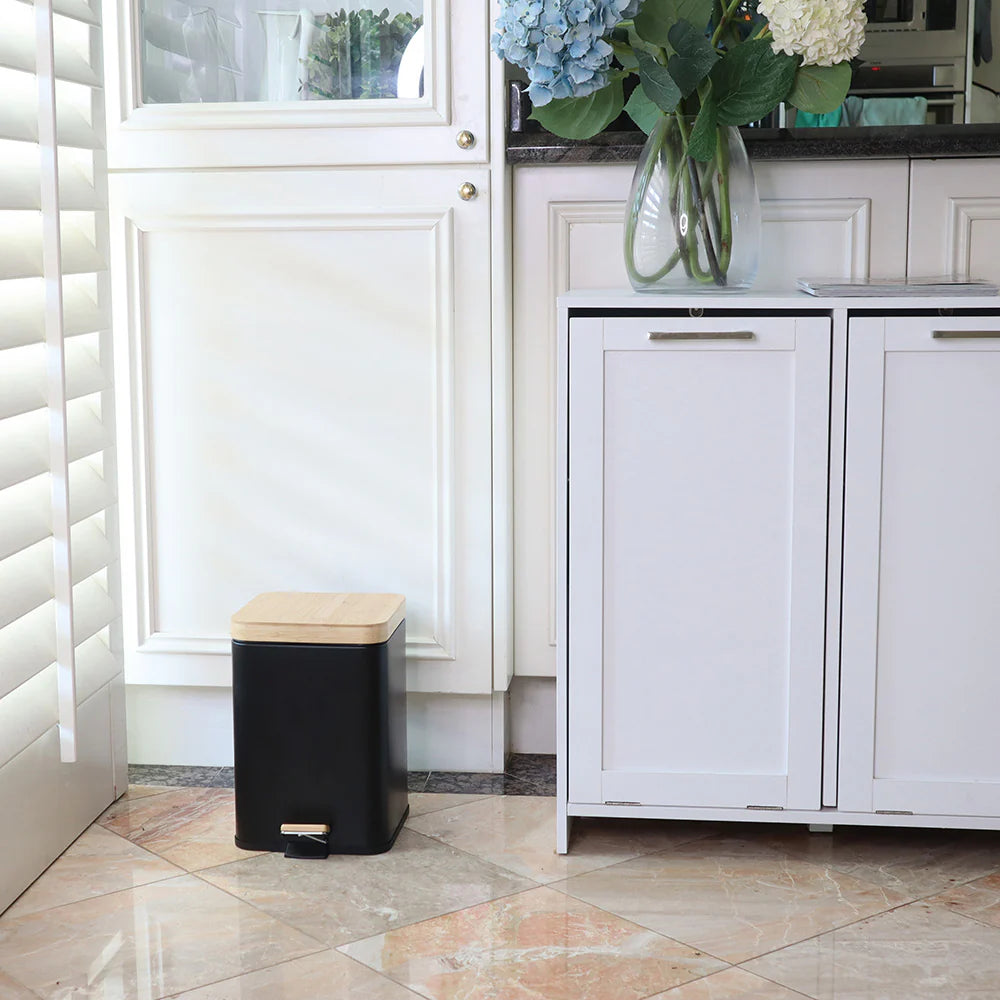 Eco Basics Rubbish Bin Square 6L - Black
