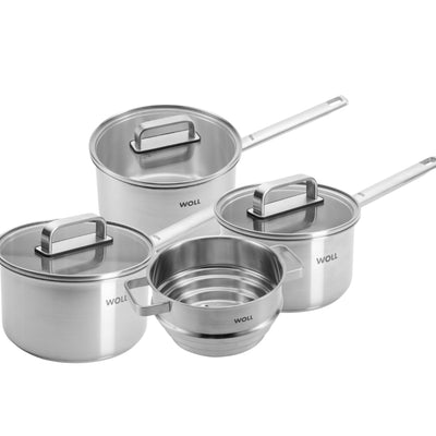 Woll Steel 4 Piece Saucepan Set - Gift Boxed