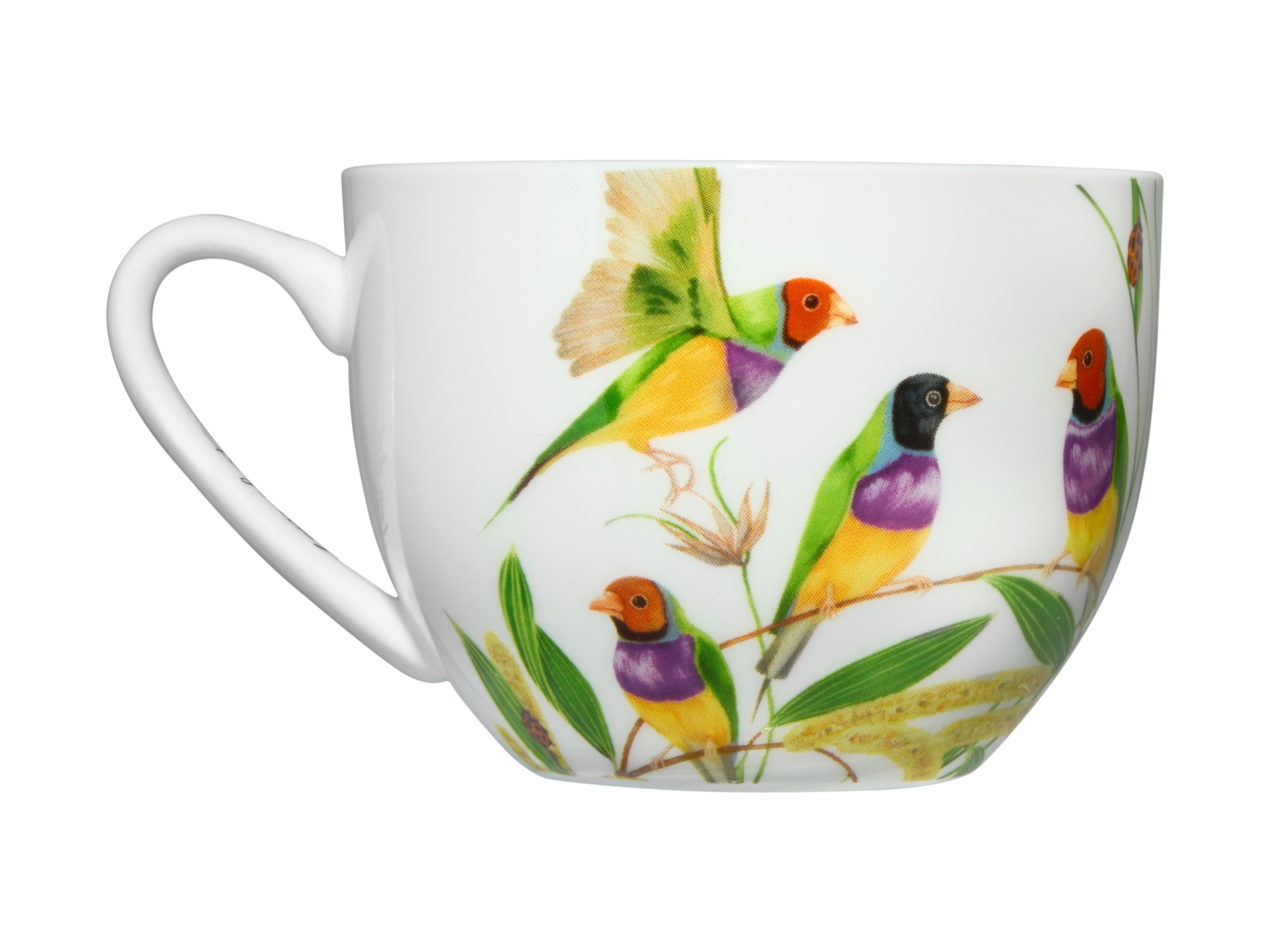Maxwell & Williams Eloise Short Lyric Cup & Saucer 240ml - Gouldian Finch