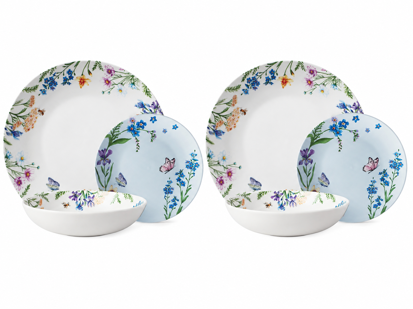 2x Maxwell & Williams Fluttering Meadow Coupe Dinner Set 12pc Gift Boxed