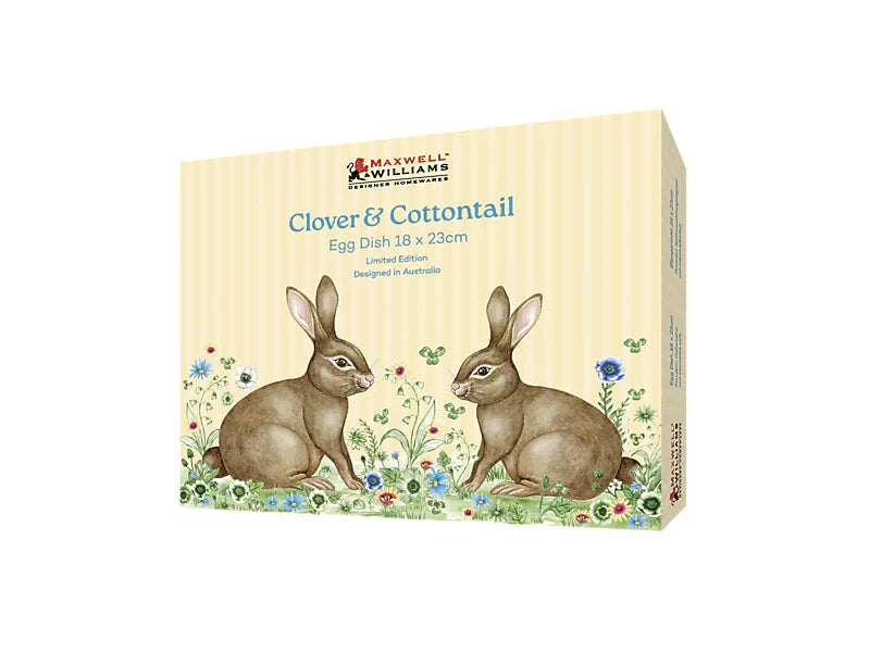 Maxwell & Williams Clover & Cottontail Egg Dish - Gift Boxed