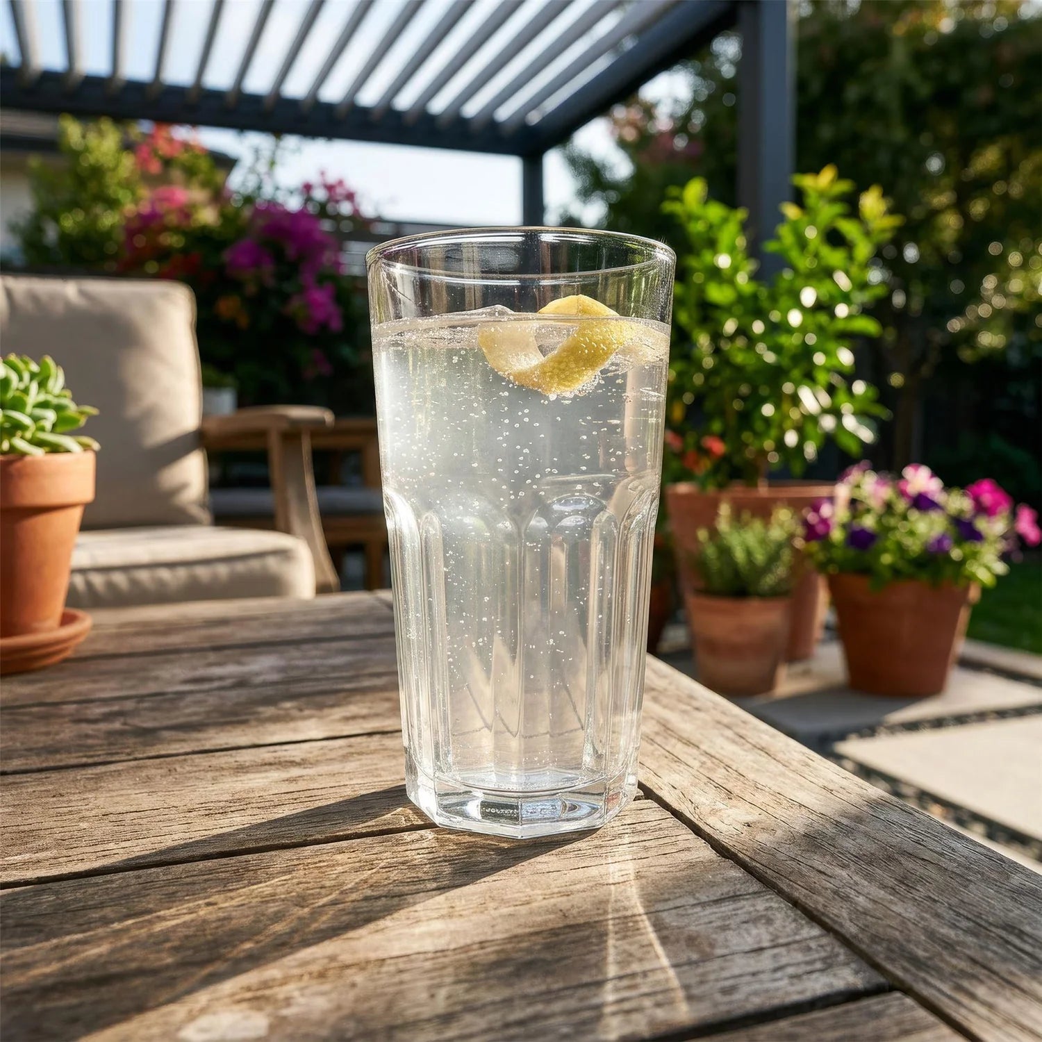 Panelled Highball Glasses 400ml  - Pack of 6