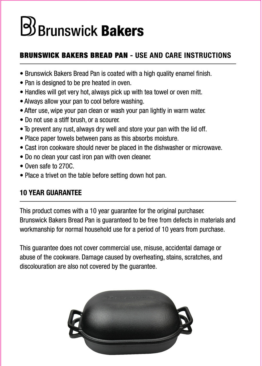 Brunswick Bakers Pre-Seasoned Cast Iron Bread Baking Pan