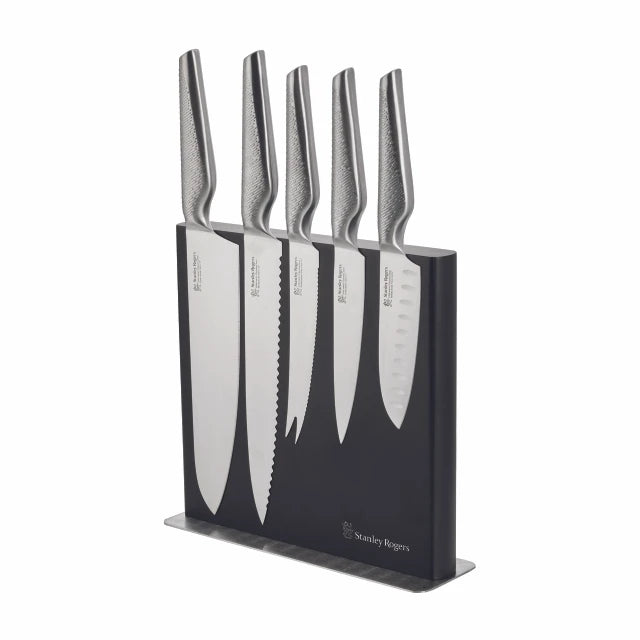 Stanley Rogers Double Sided Magnetic Knife Block Matte Black