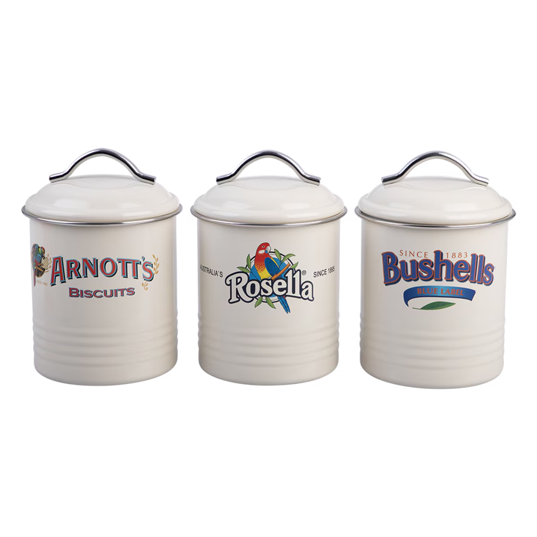 Rojo Arnott's Bushells & Rosella Canisters Set of 3 - Cream