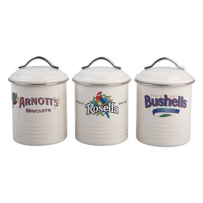 Rojo Arnott's Bushells & Rosella Canisters Set of 3 - Cream