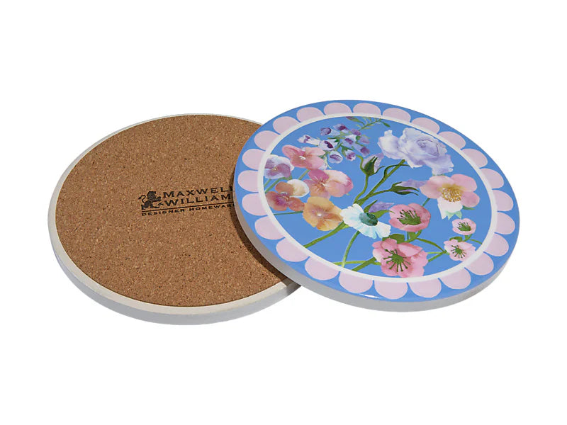 Maxwell & Williams Affection Ceramic Coaster Set of 4 Assorted 10cm - Blue