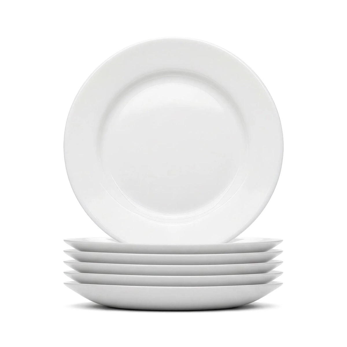 Argon 6 x Round Opal Glass Side Plates 19cm White - Pack of 6