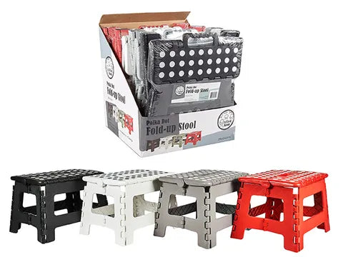 Polka Dot Folding Stool 29cm x 22cm x 22cm - 4 Assorted Colours