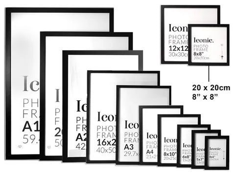 Iconic Frame Black - 20x20cm/8x8"