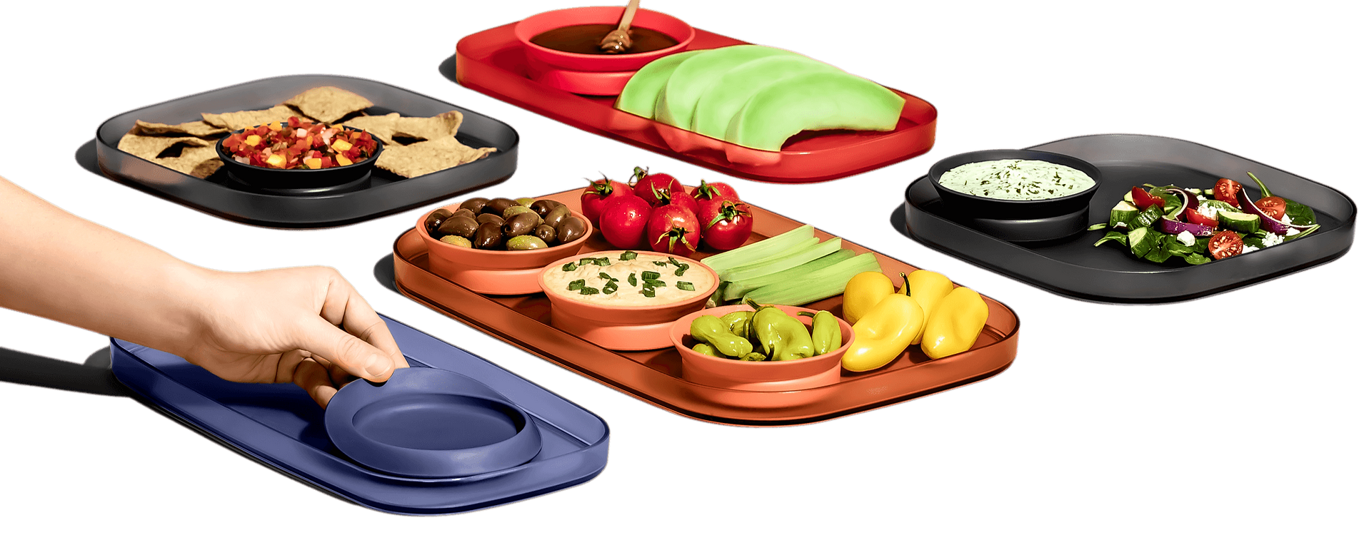 Madesmart® Dipware® Appetiser Tray With Bowl - 36x18cm - Midnight Blue