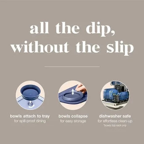Madesmart® Dipware® Large Serving Tray With 3 Bowls - 39x25cm - Midnight Blue