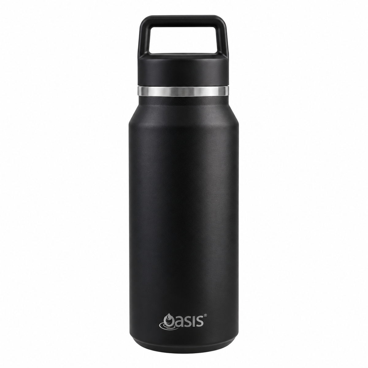Oasis Stainless Steel Double Wall Insulated 'Summit' Drink Bottle with Chug Spout 1L - Black